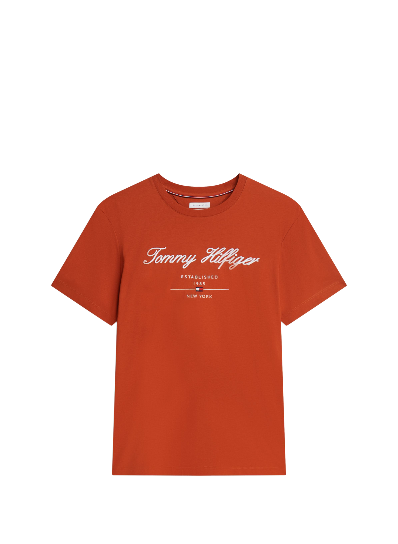 T-shirt manches courtes logo brodé TOMMY HILFIGER Marron