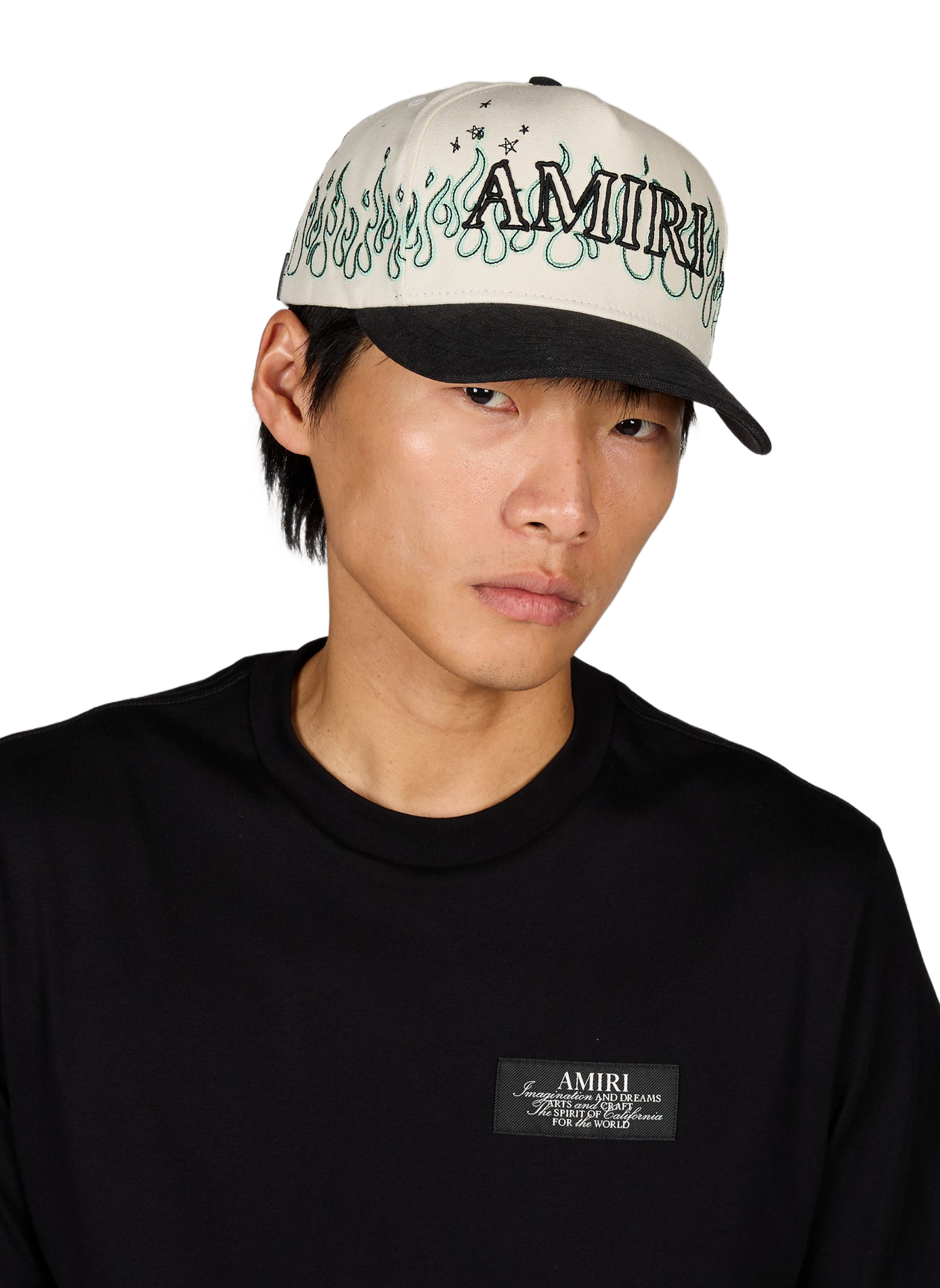 Embroidered cotton logo cap AMIRI White
