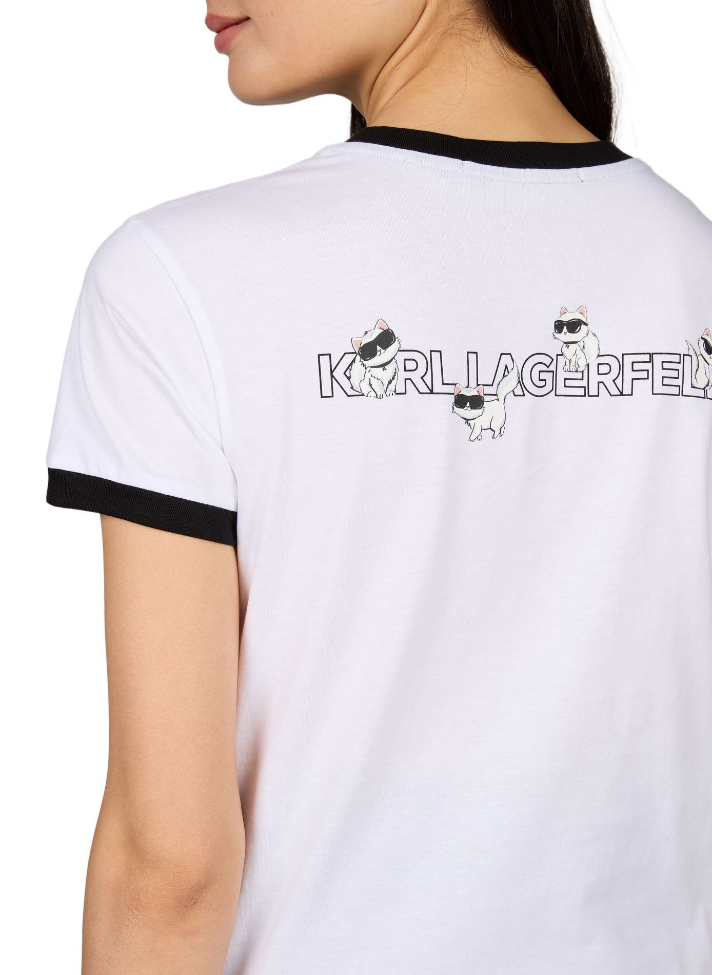 Round neck cotton t-shirt KARL LAGERFELD White