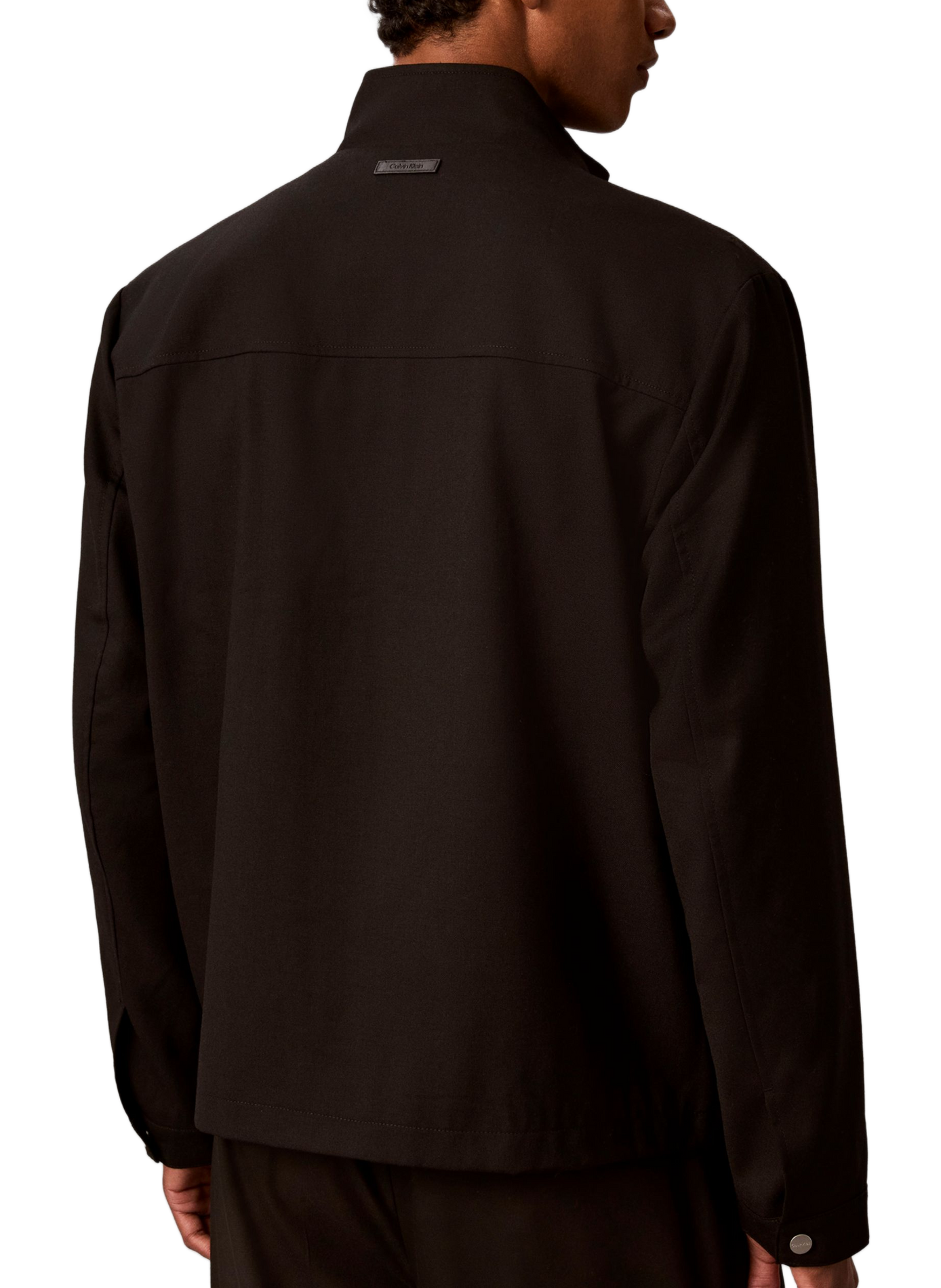Blouson droit en laine mélangée CALVIN KLEIN Noir