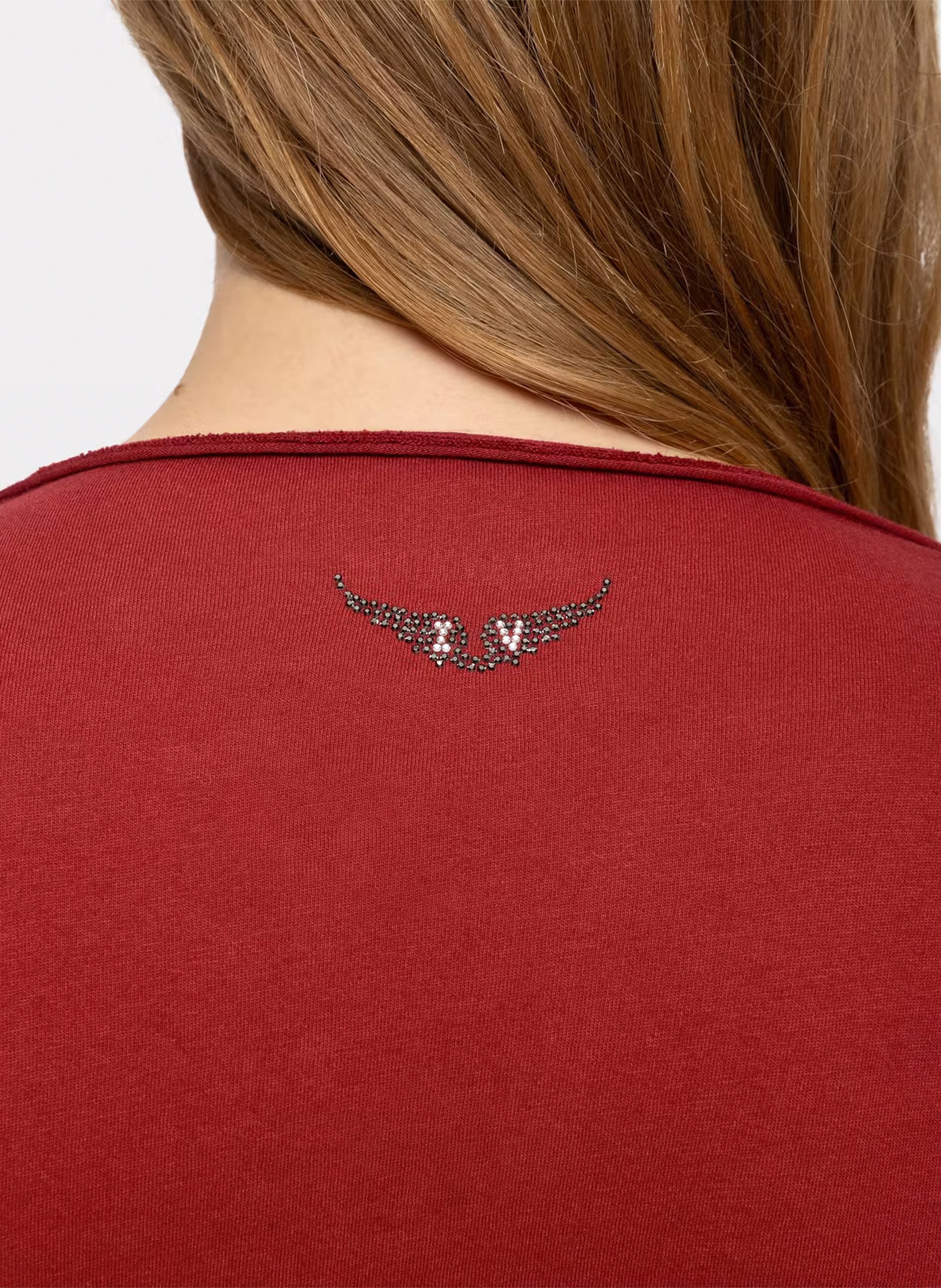 Tee-shirt col v en coton tuni ZADIG&VOLTAIRE Rouge