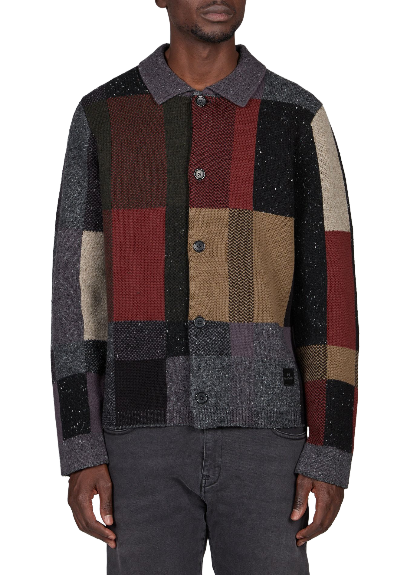 Bedruckter Wollmischungs-Cardigan PAUL SMITH Schwarz