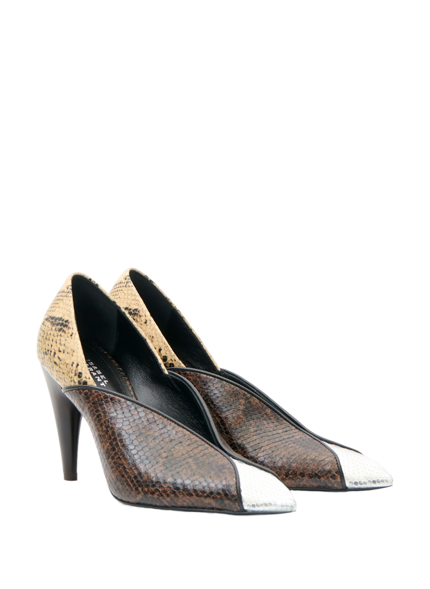 Geschwungene Luza Pumps aus Leder in Python-Optik ISABEL MARANT Mehrfarbig