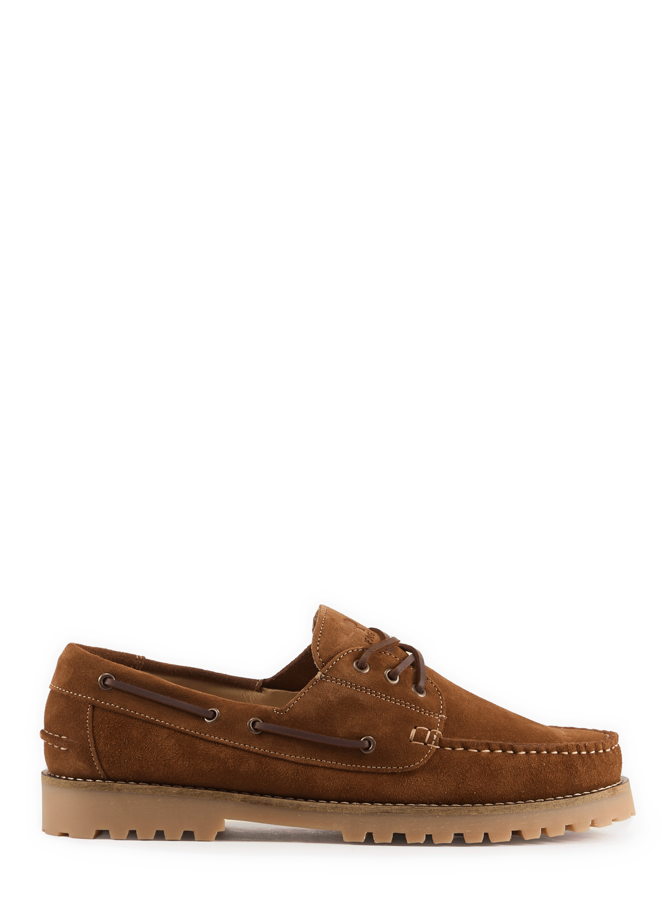 Larch lace-up boat shoes in suede leather FAGUO Brown