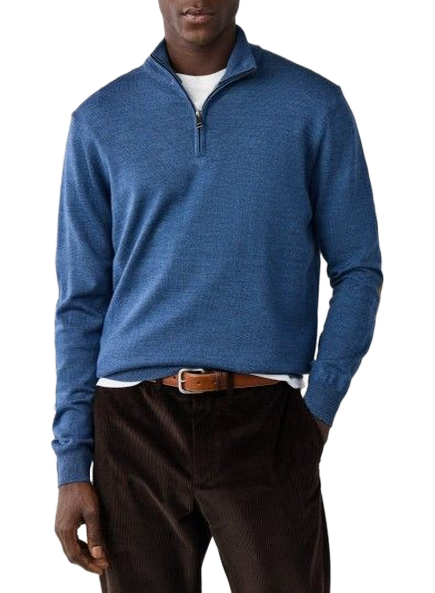 Merino wool zip-neck jumper FACONNABLE Blue