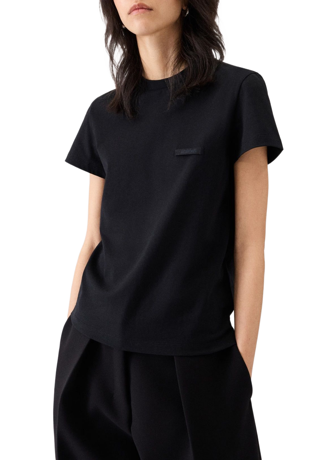 T-shirt droit Gros Grain en coton JACQUEMUS Noir
