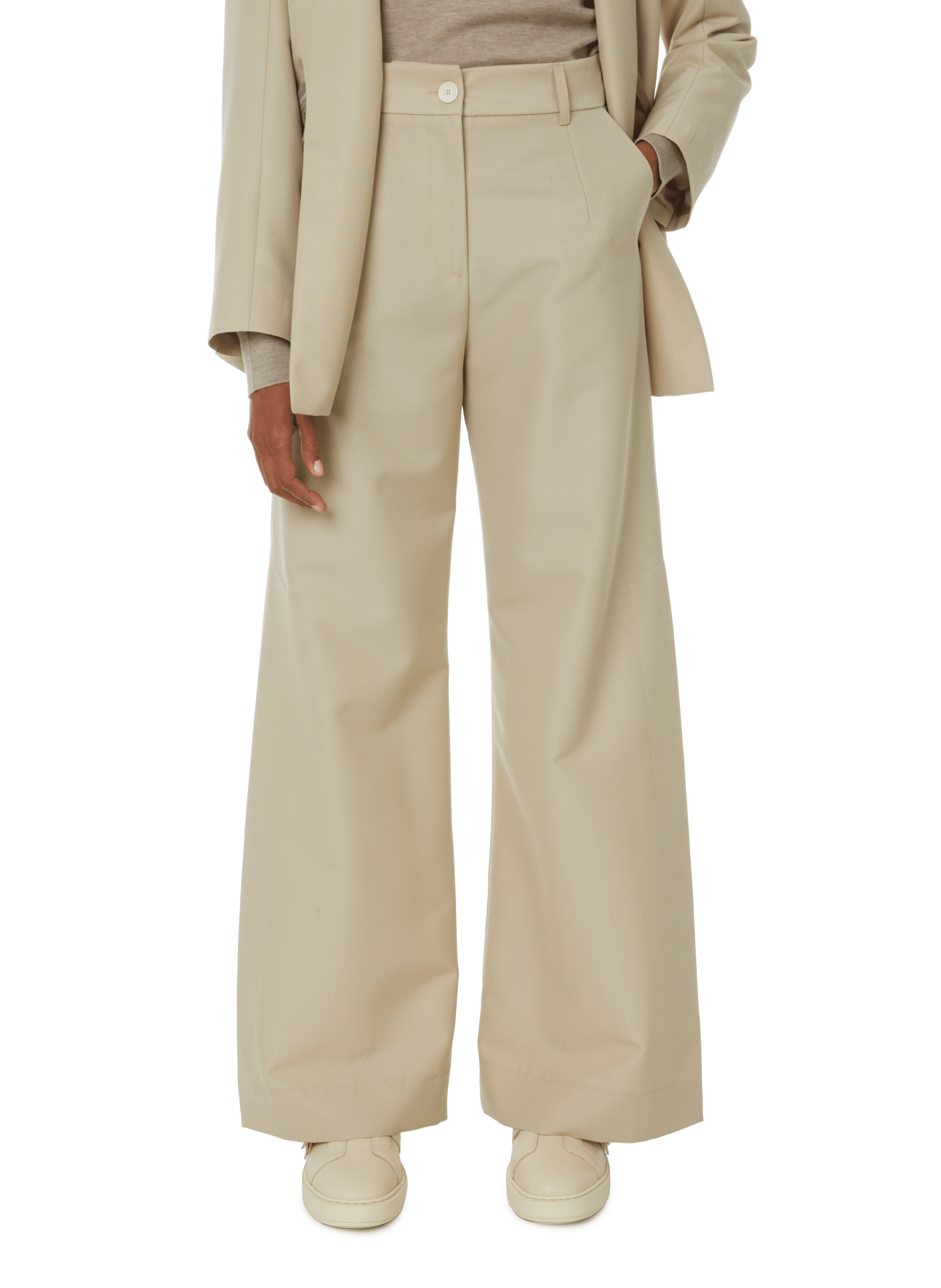 BENJAMIN BENMOYAL Flared trousers Beige