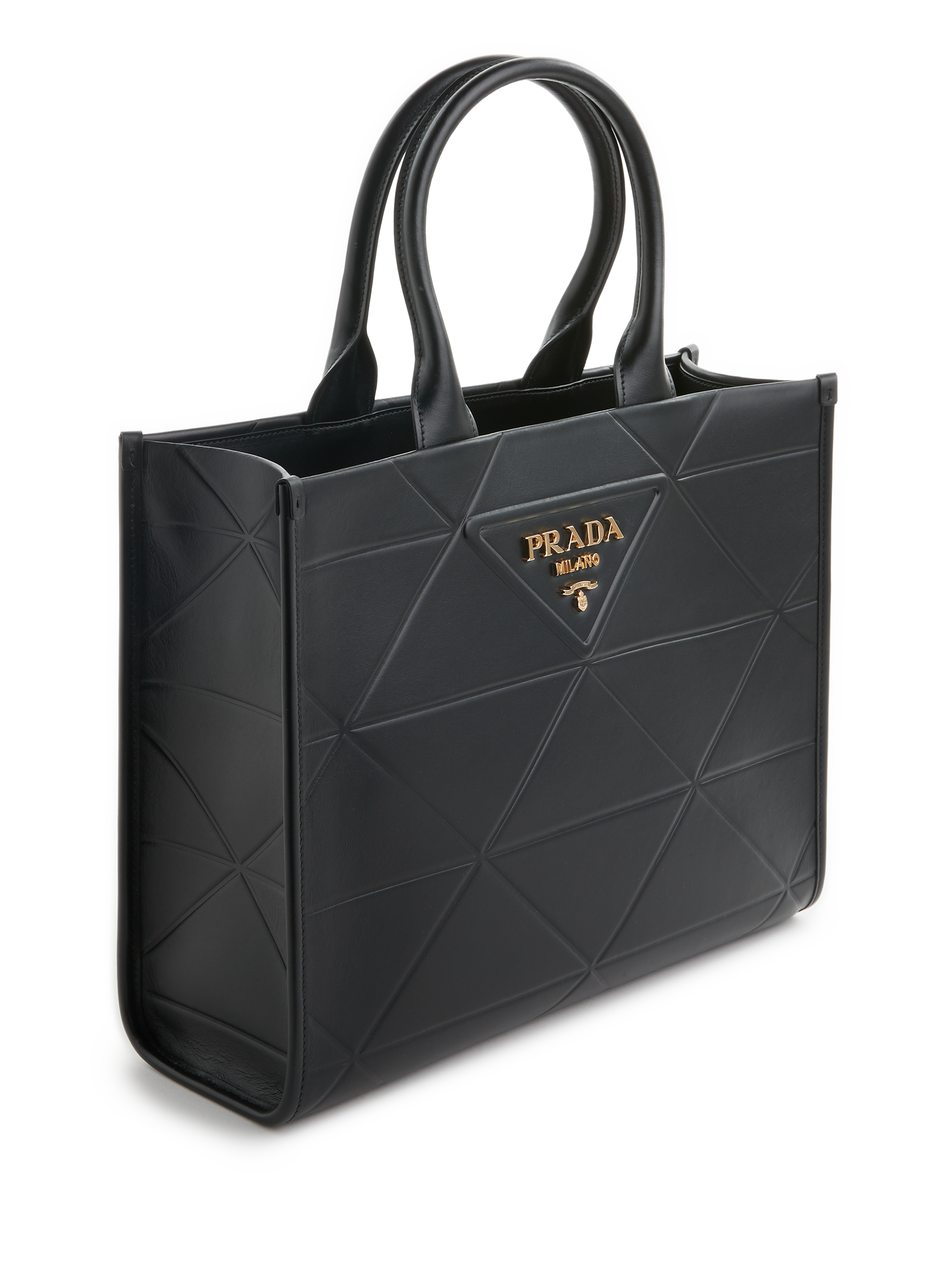 Sac cabas en cuir surpiqué  PRADA Noir