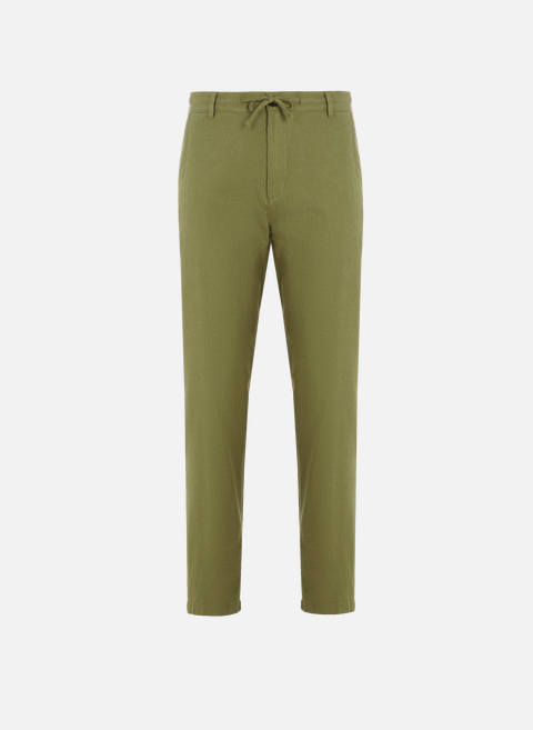 Cotton and linen pants GreenSELECTED 
