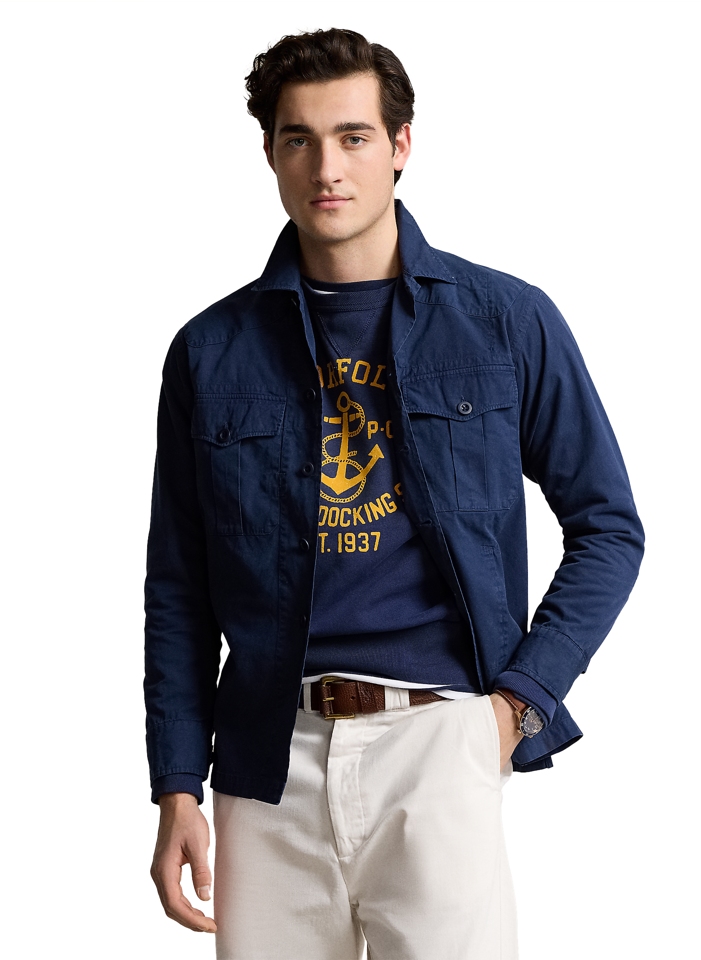 POLO RALPH LAUREN Surchemise en coton  Bleu