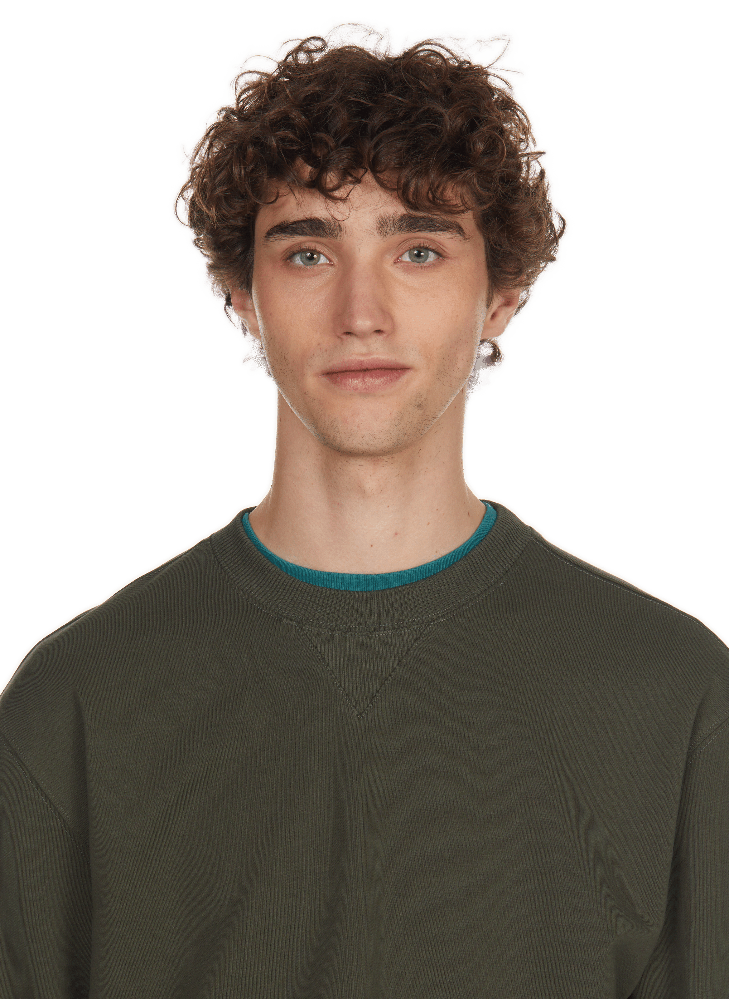 Sweat en coton  AU PRINTEMPS PARIS Kaki