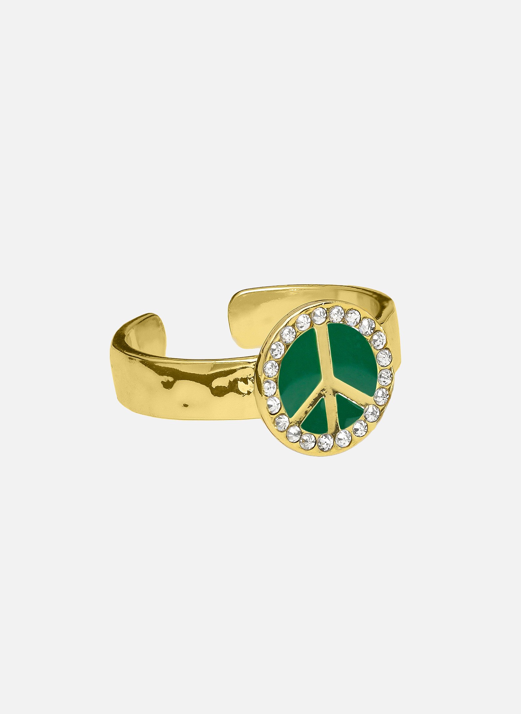 Bague avec cabochon en émail et corps en laiton doré fyesta HIPANEMA Vert