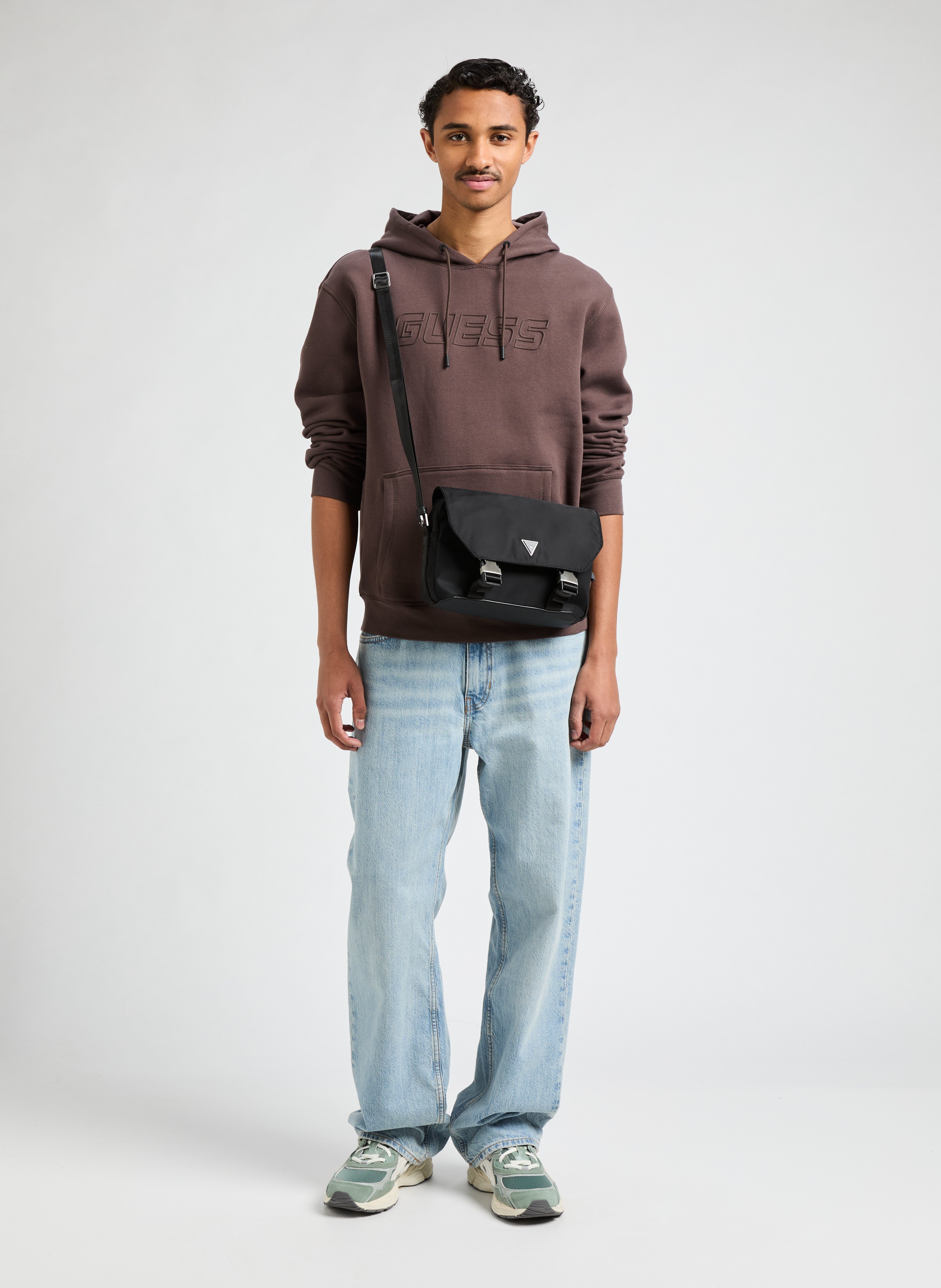 Cotton sweatshirt GUESS Brown