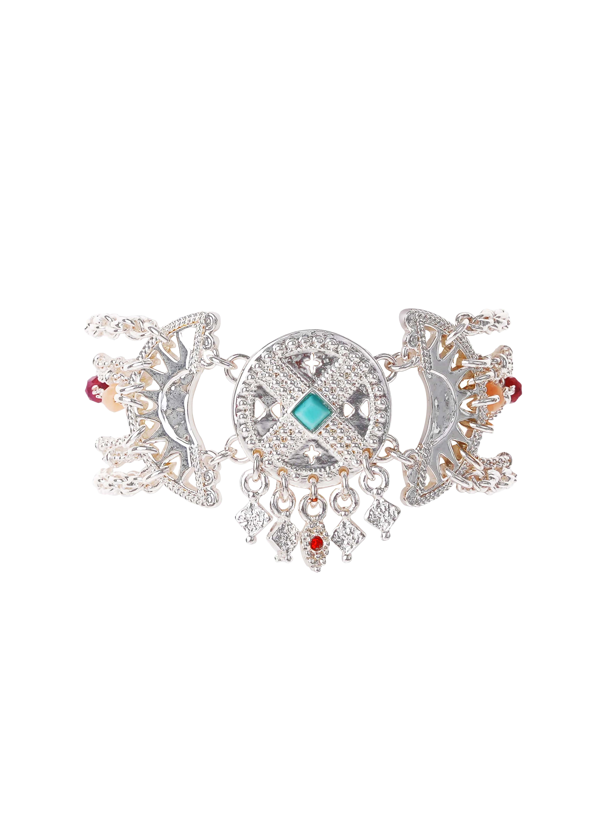 Bracelet ajustable multilien avec cabochon central murillo HIPANEMA Argent