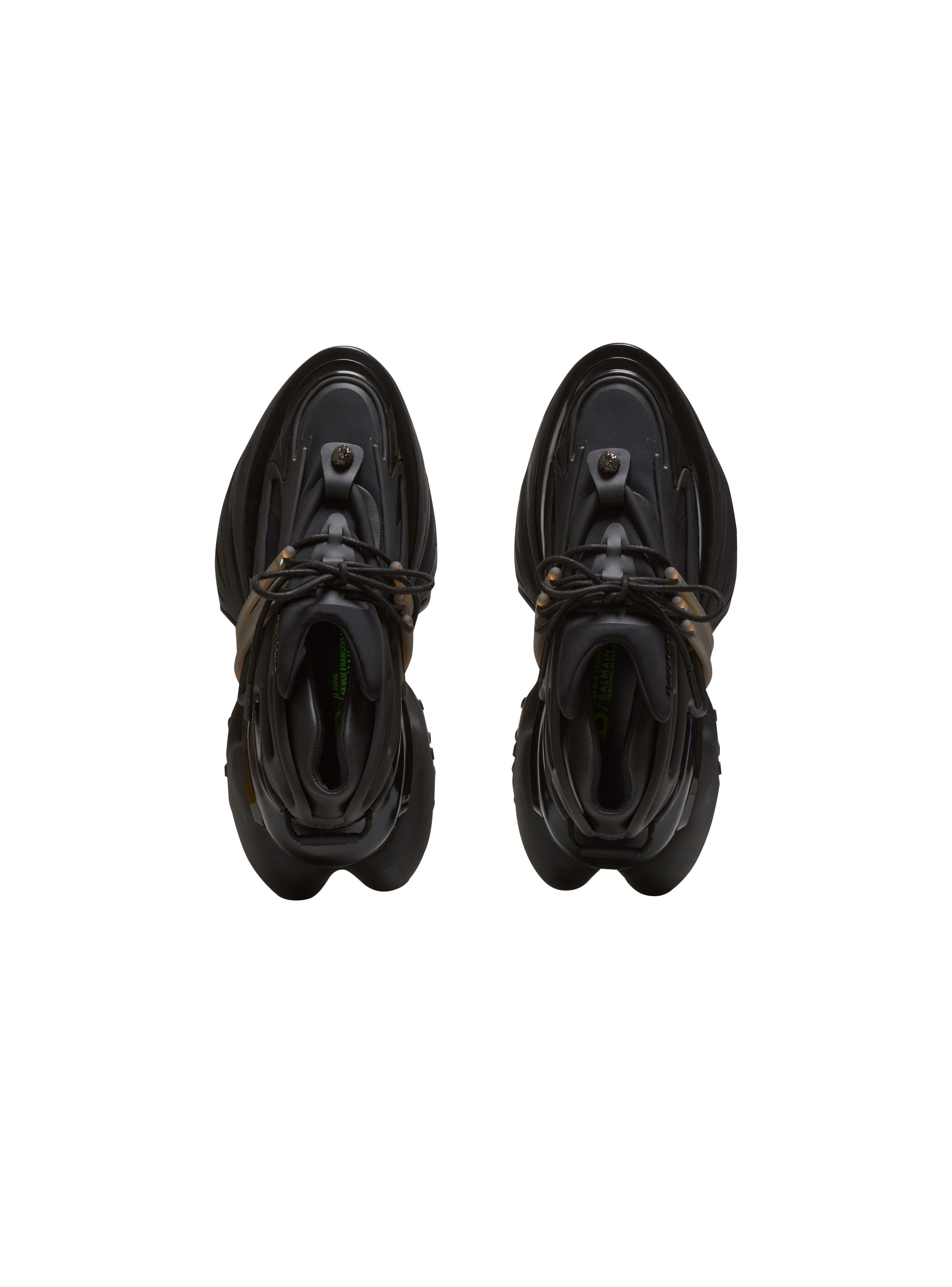 Baskets unicorn en néoprene et cuir BALMAIN Noir