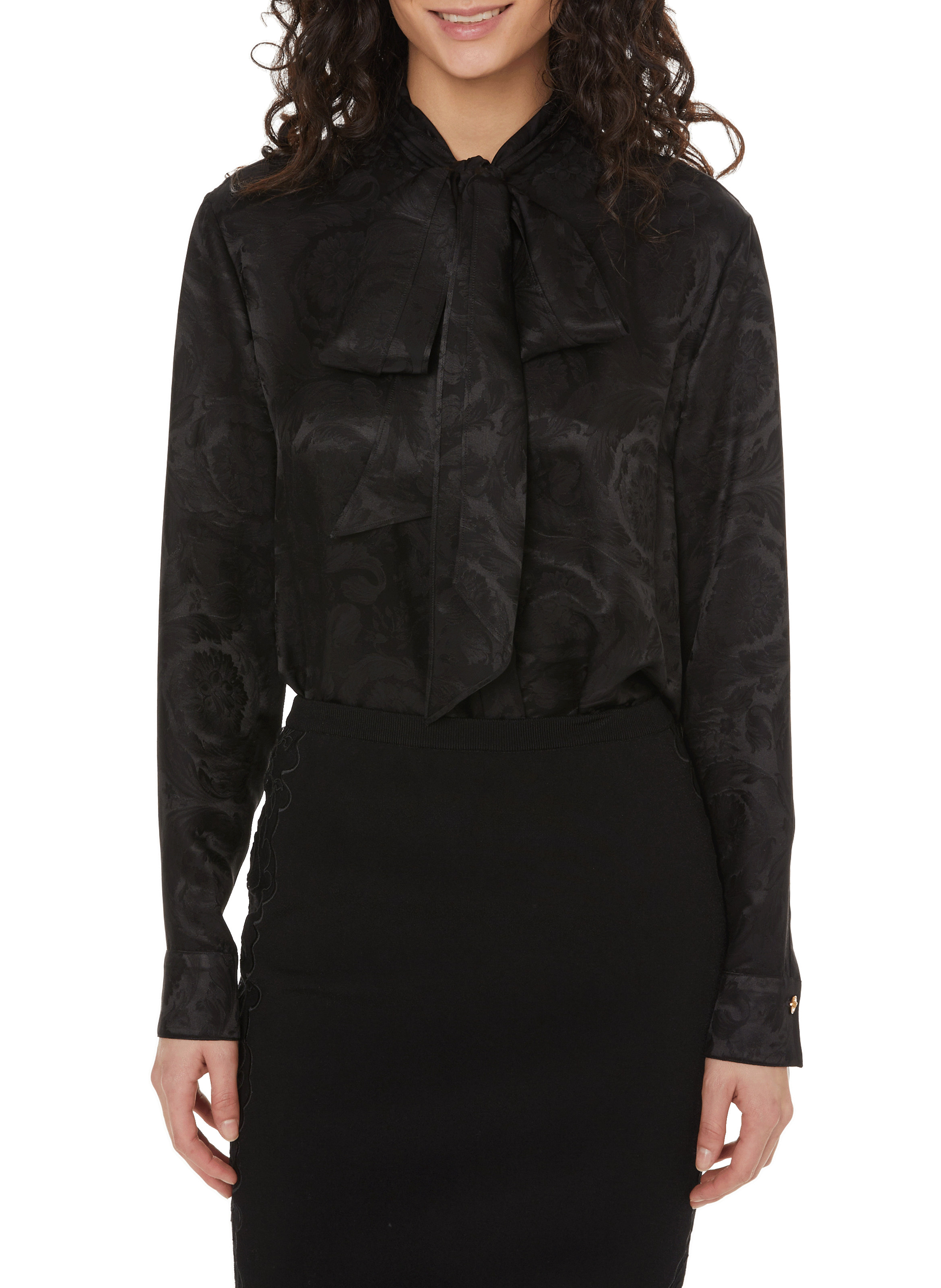 VERSACE Silk-blend shirt Black