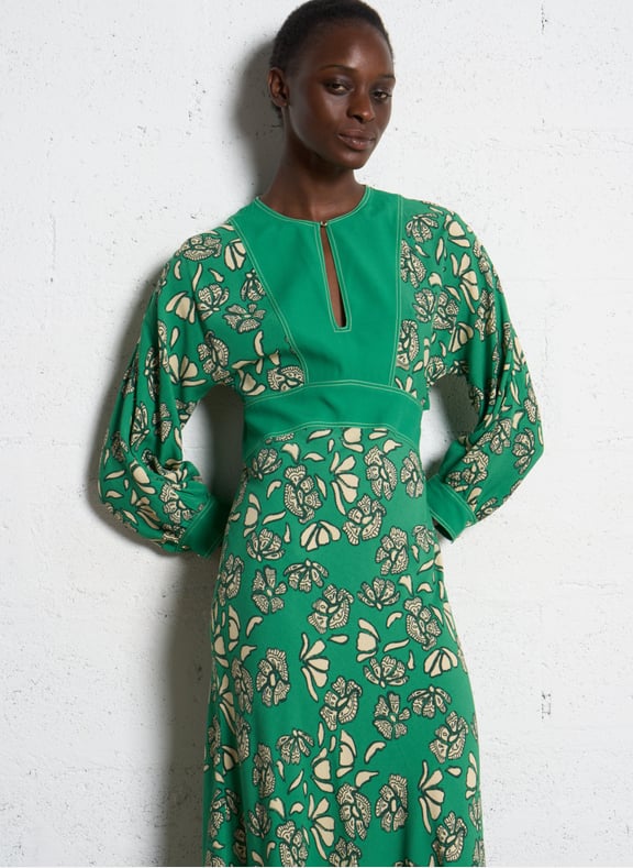 Robe longue imprimée aude Vert by BA&SH BA&SH Robe longue imprimée aude Vert