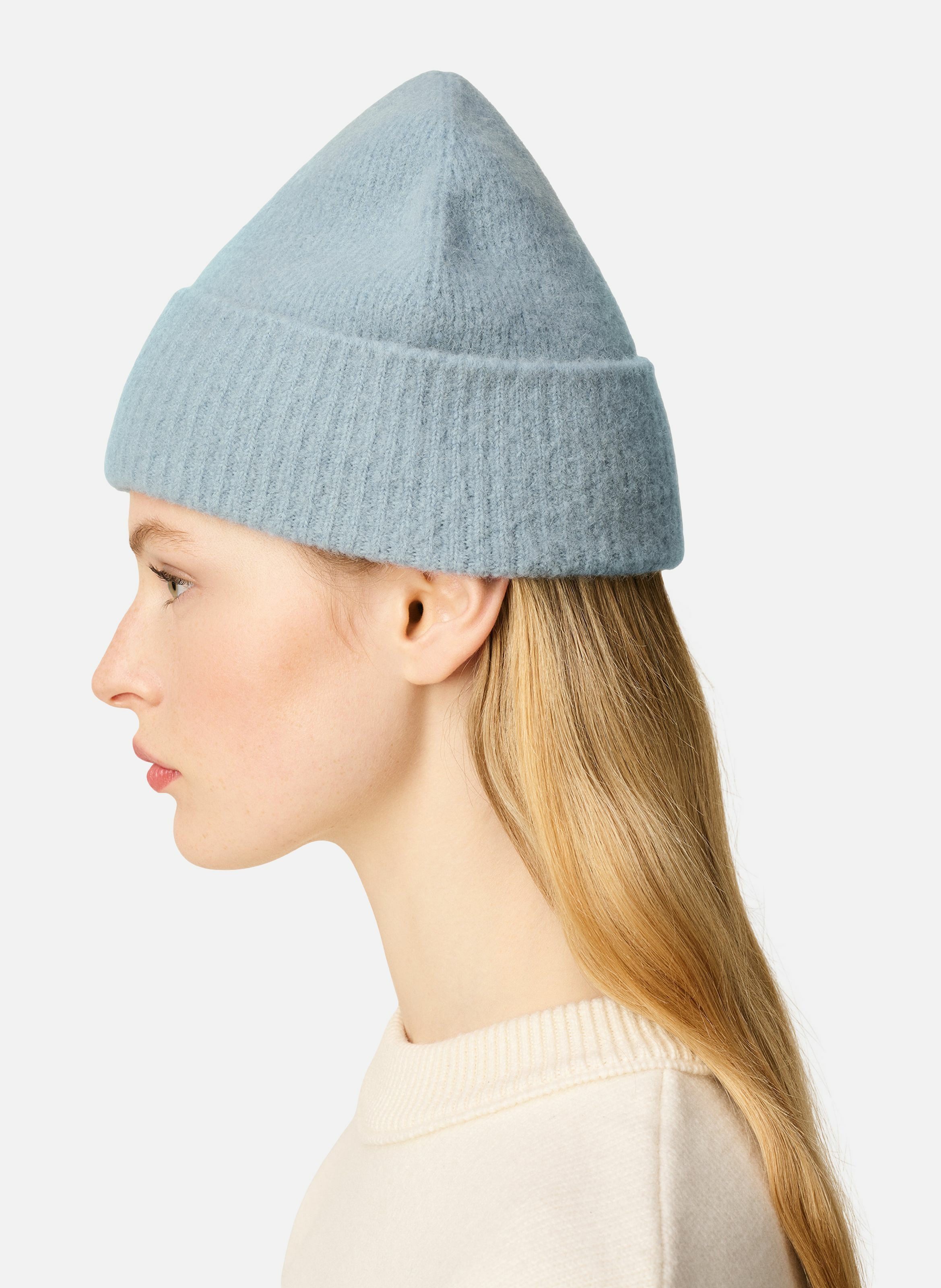 Bonnet ami de coeur en alpaga rayé unisexe AMI PARIS Bleu