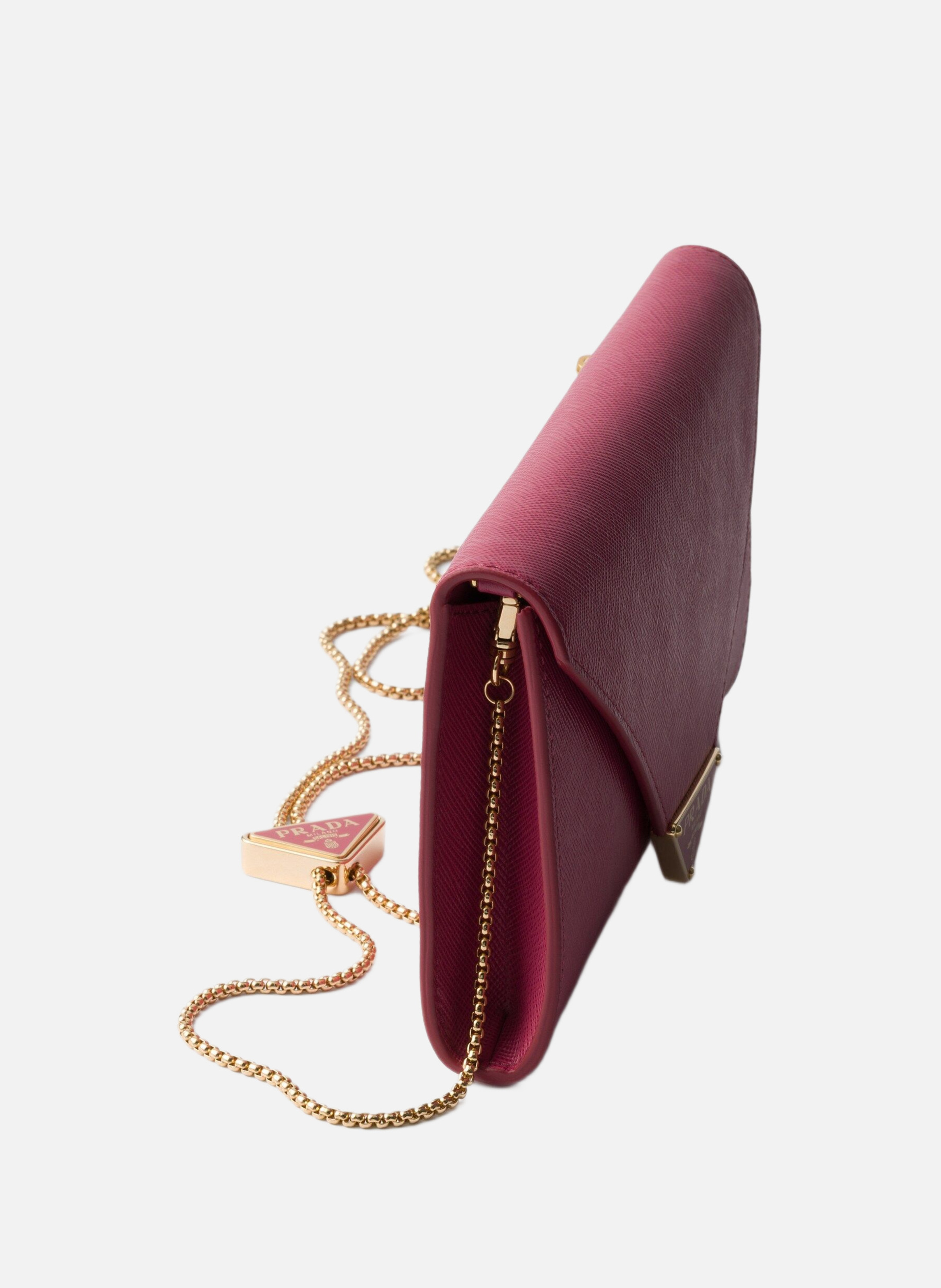 Mini sac en cuir saffiano PRADA Rose
