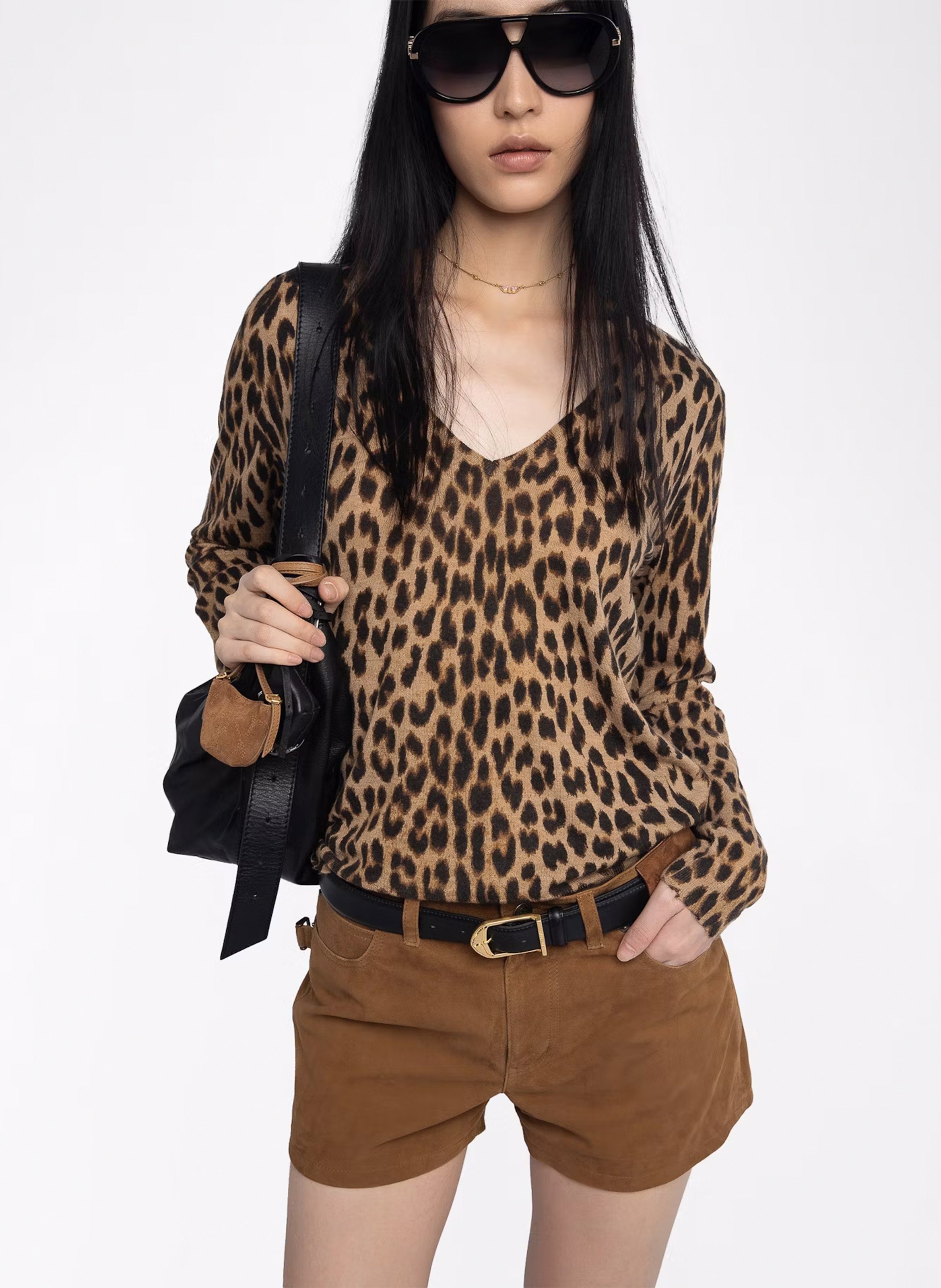 Pull col v en cachemire en cachemire rivy ZADIG&VOLTAIRE Marron