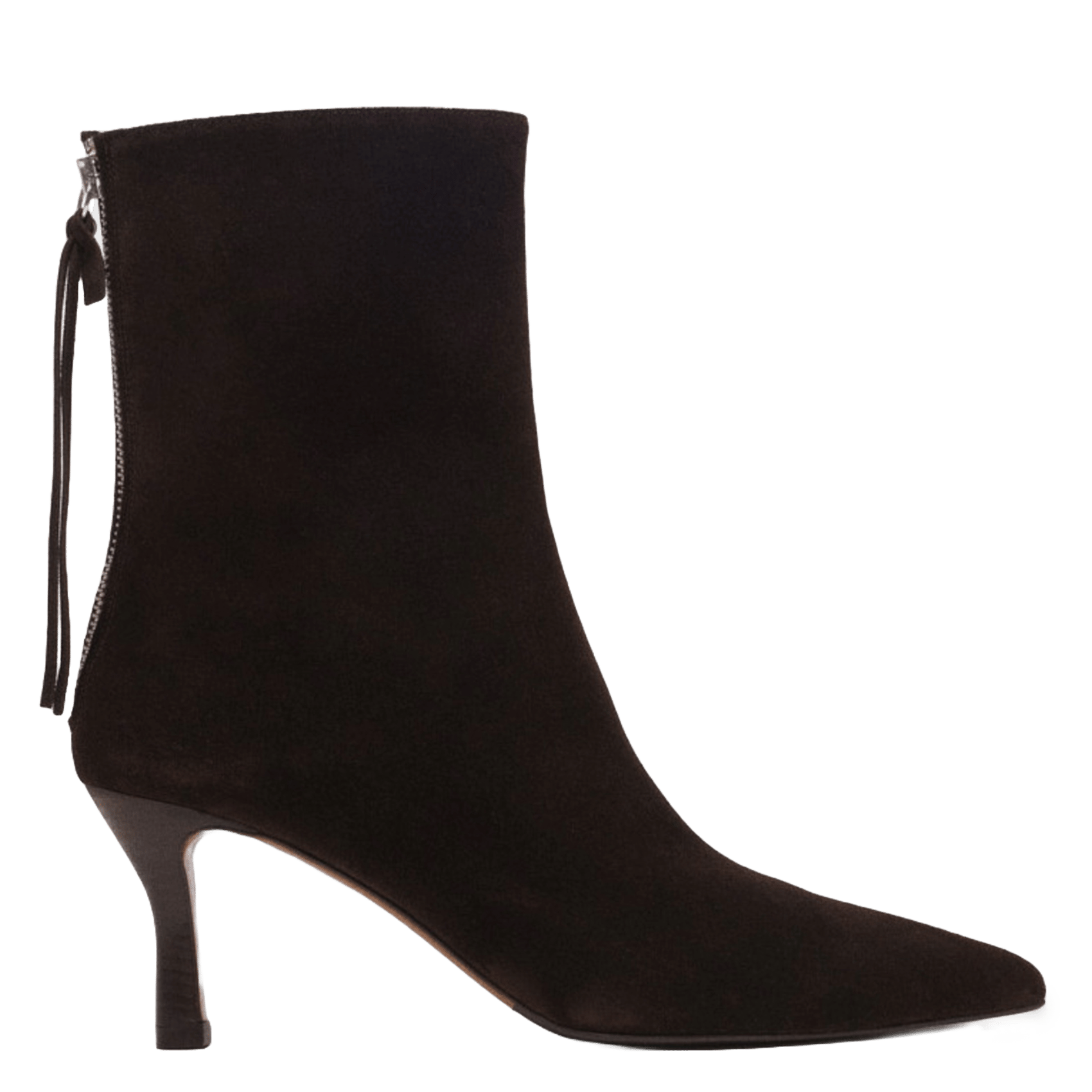 Bottines à talons en suède MAJE Marron