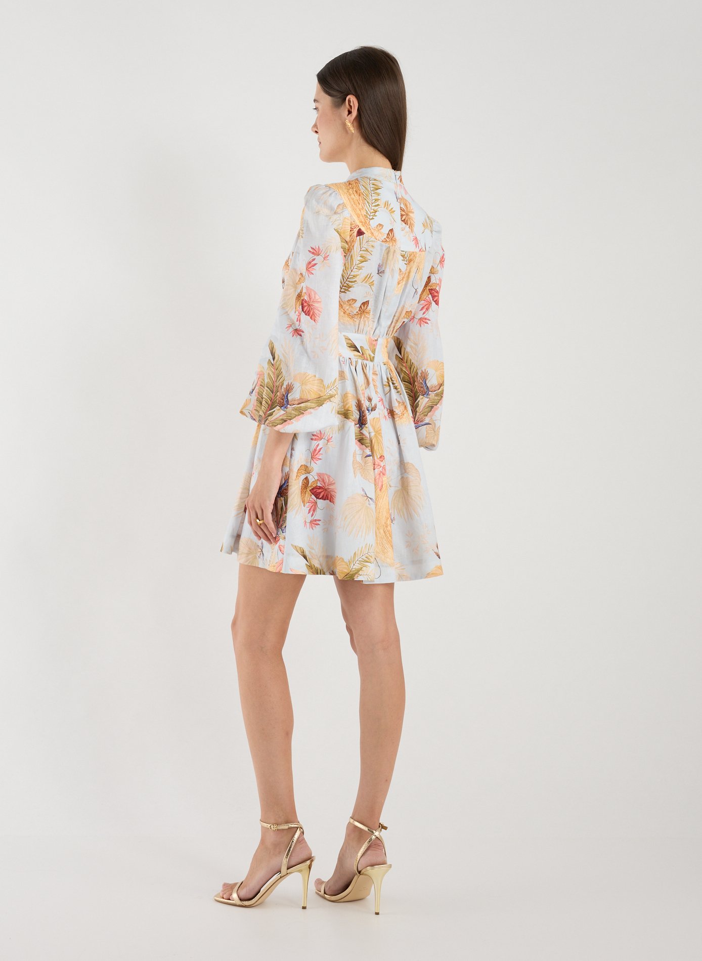 Robe courte Ascension en lin ZIMMERMANN Multicolore