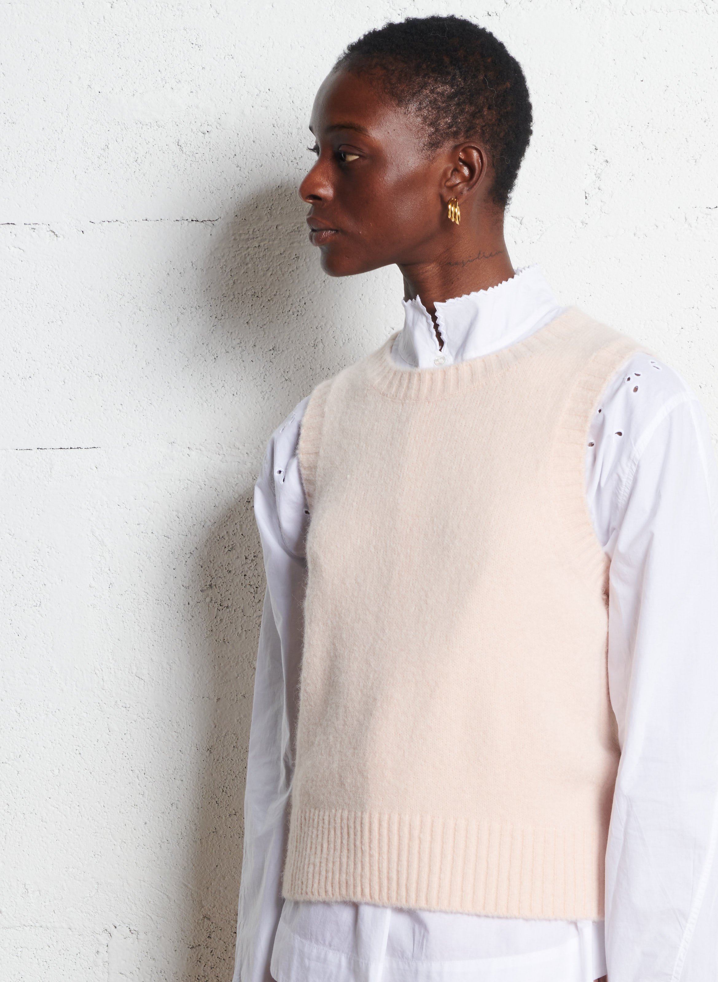 Pull droit sans manche col rond namaste SOEUR Rose