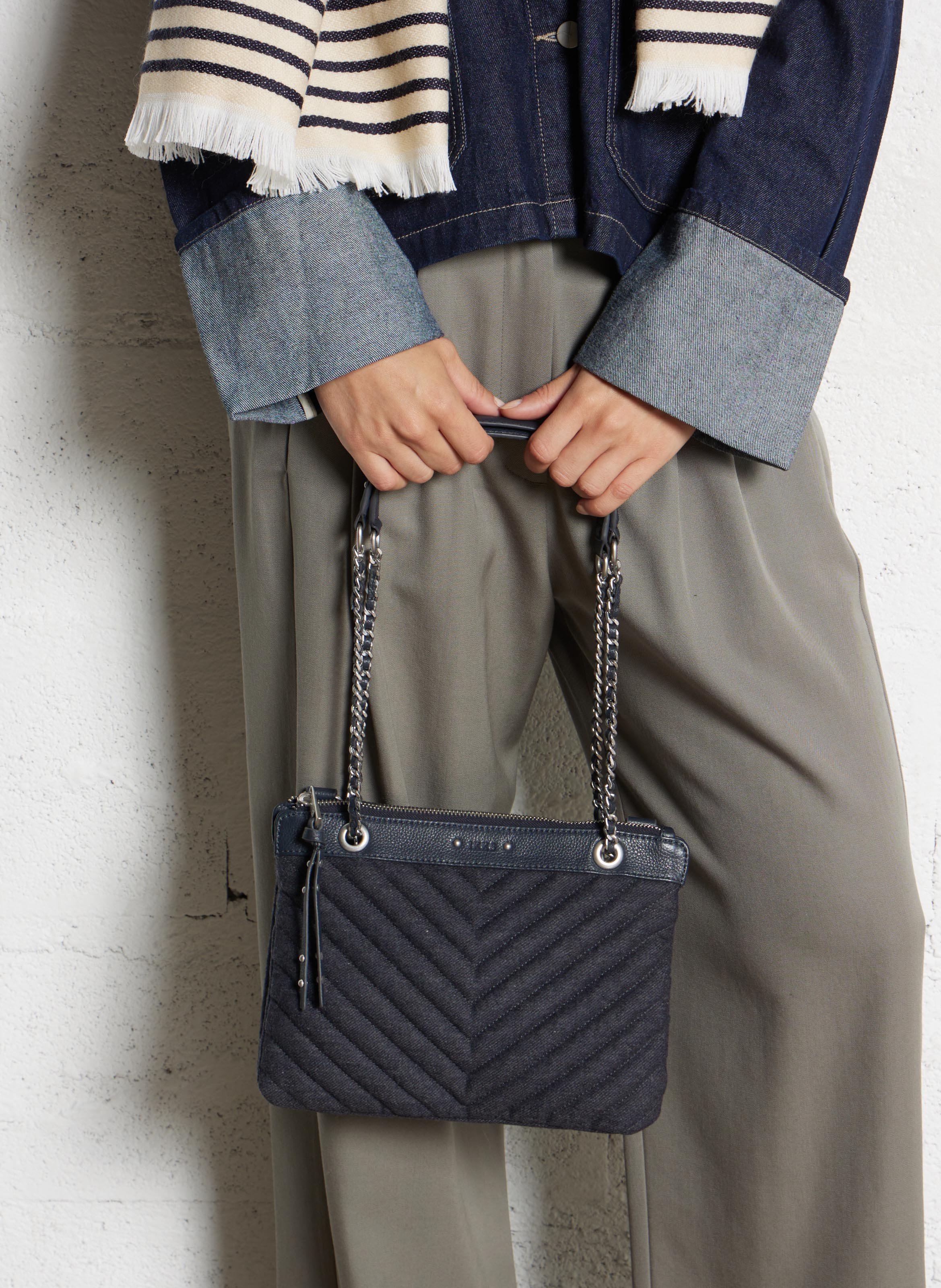 Sac pochette matelassé uni mix 1440 reporter IKKS Bleu