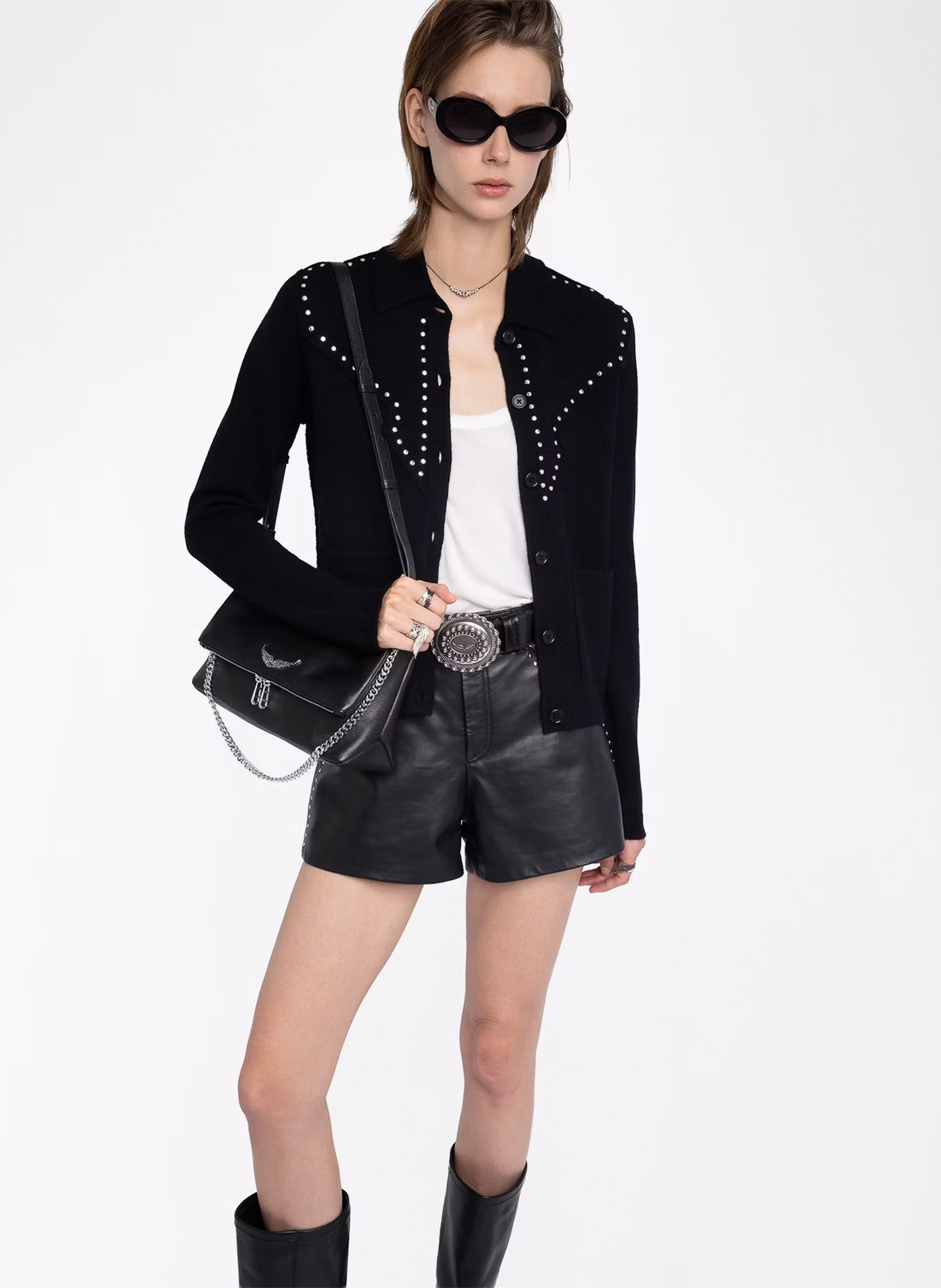 Cardigan droit en laine et cachemire adany ZADIG&VOLTAIRE Noir