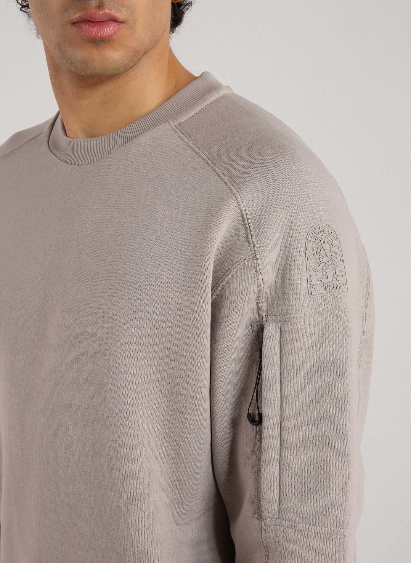 Pull col rond en coton mélangé PARAJUMPERS Gris