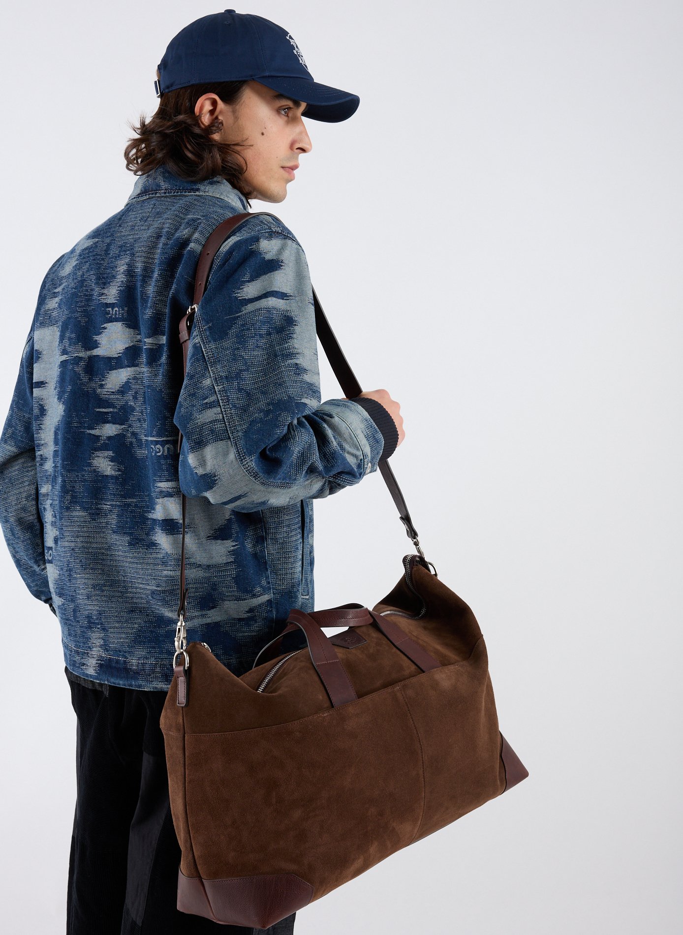 Sac de voyage en cuir IL BISONTE Marron