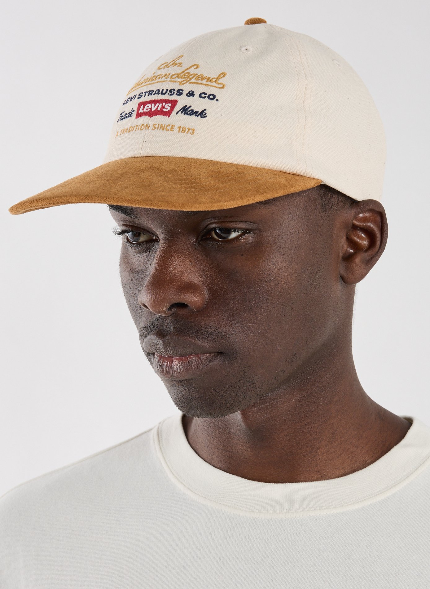 Casquette brodée en coton LEVIS ACCESSOIRES Beige