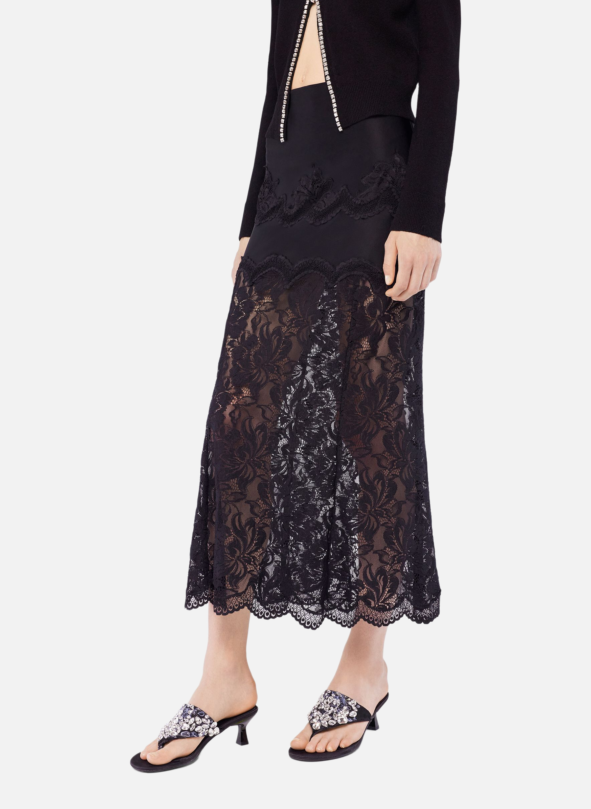 Jupe en dentelle RABANNE Noir
