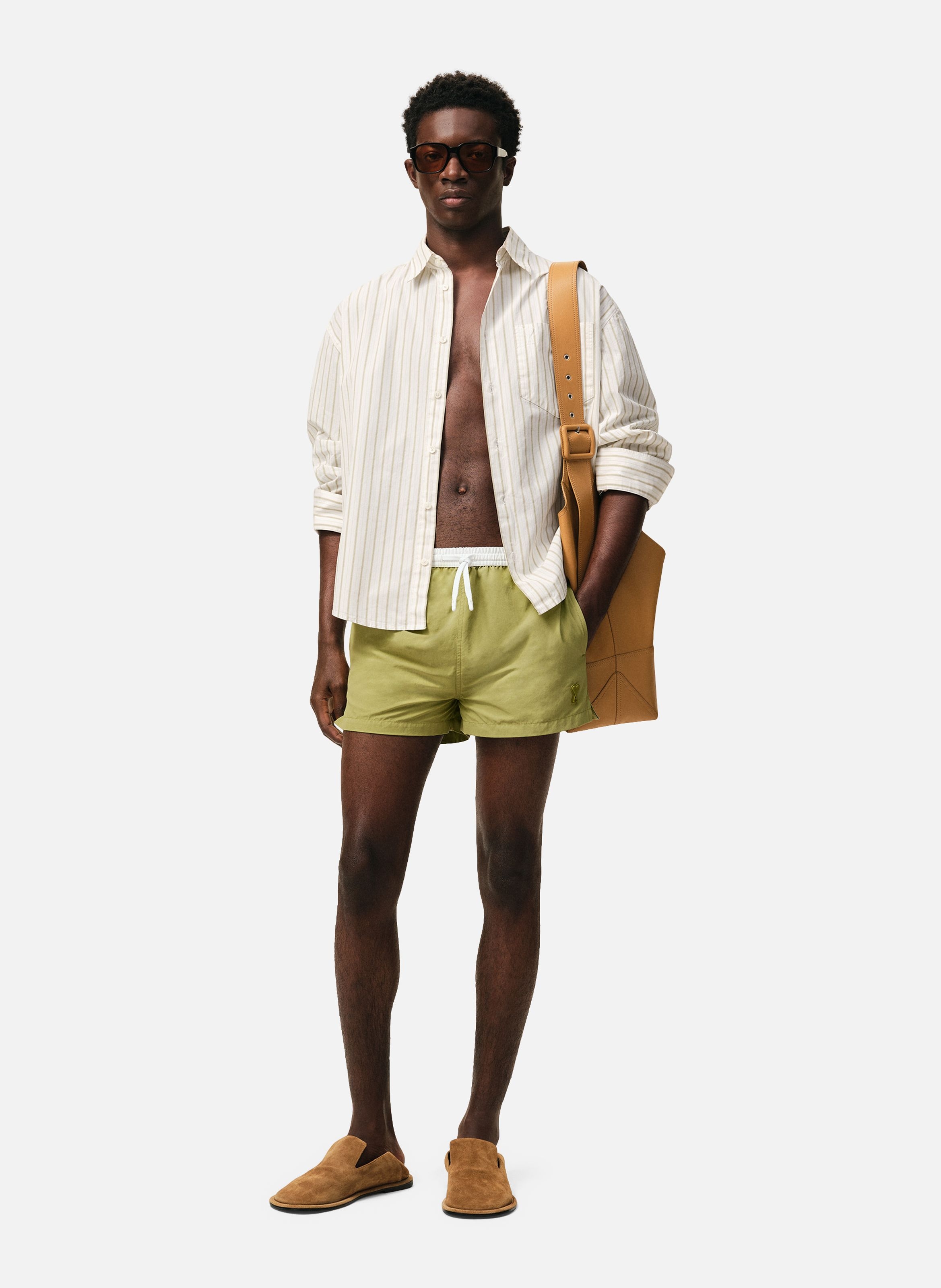 Maillot de bain court en nylon AMI PARIS Vert