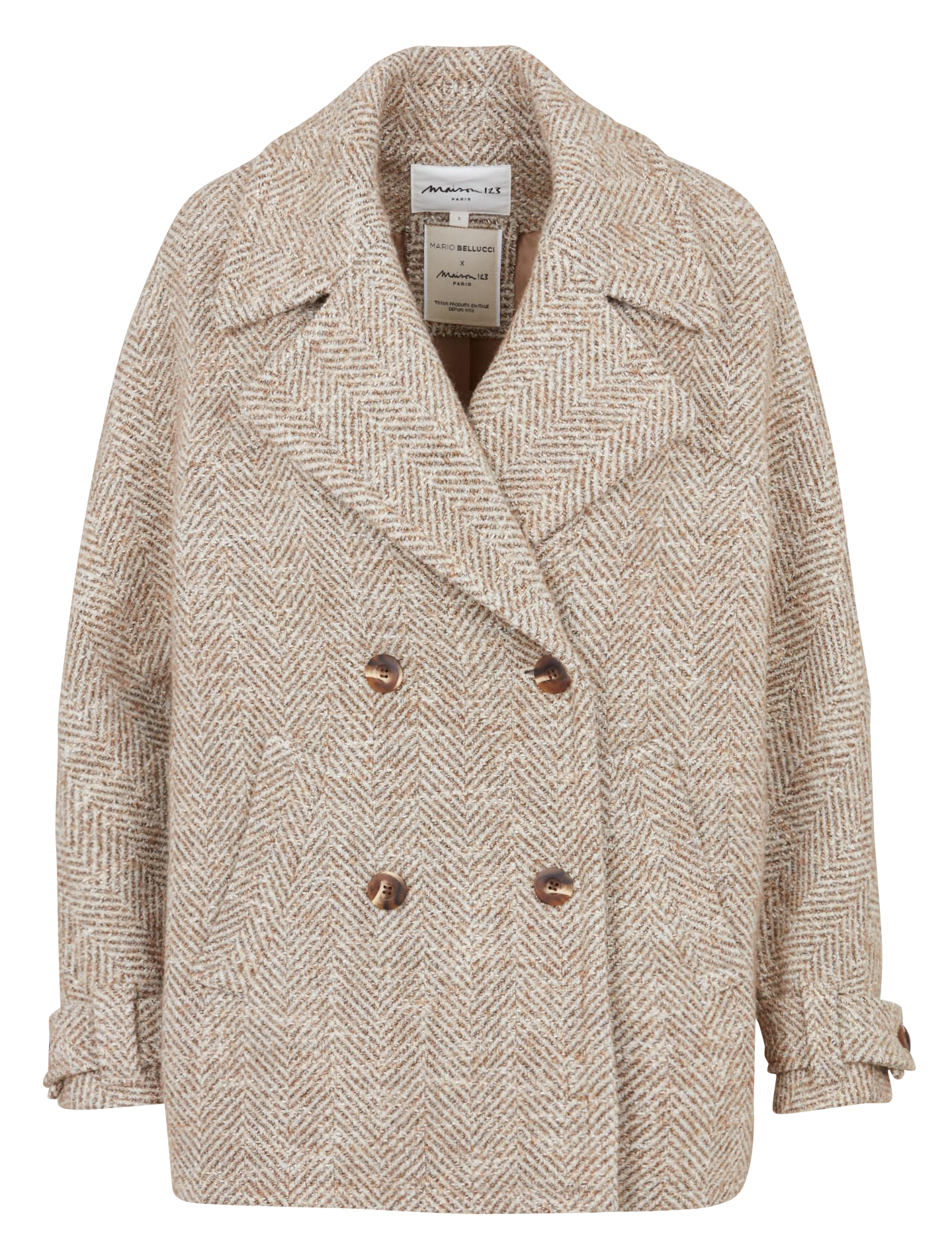 Manteau col tailleur  en laine mélangée dean MAISON 123 Beige