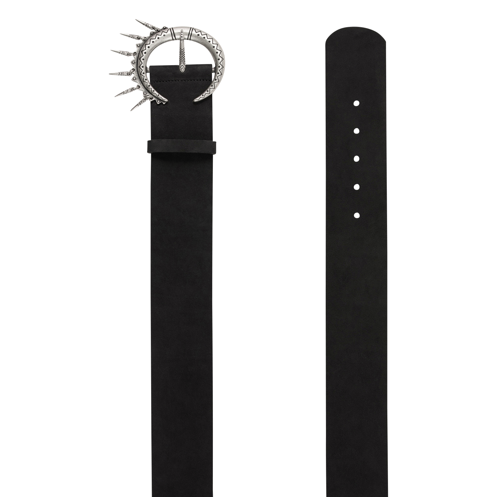 Ceinture à boucle fantaisie en cuir velours bruna BA&SH Noir