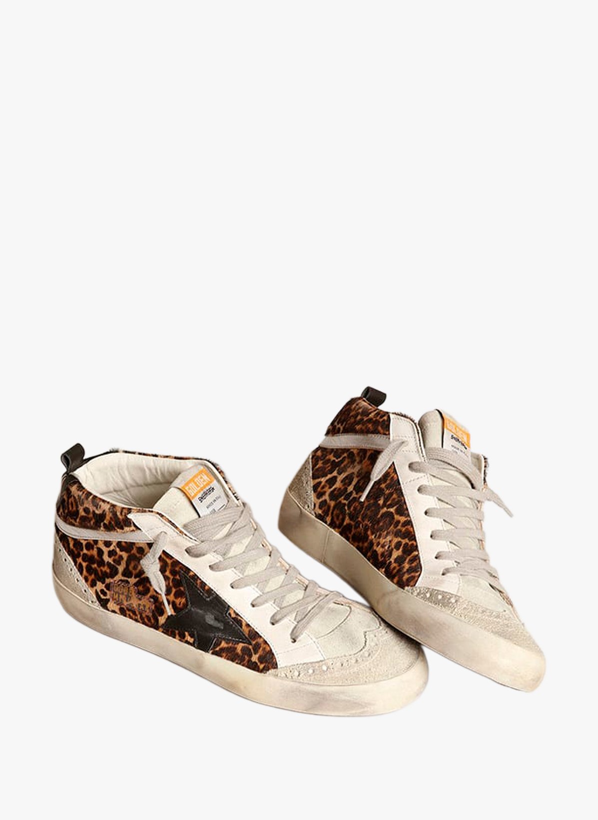 Baskets Mid Star imprimées léopard en cuir