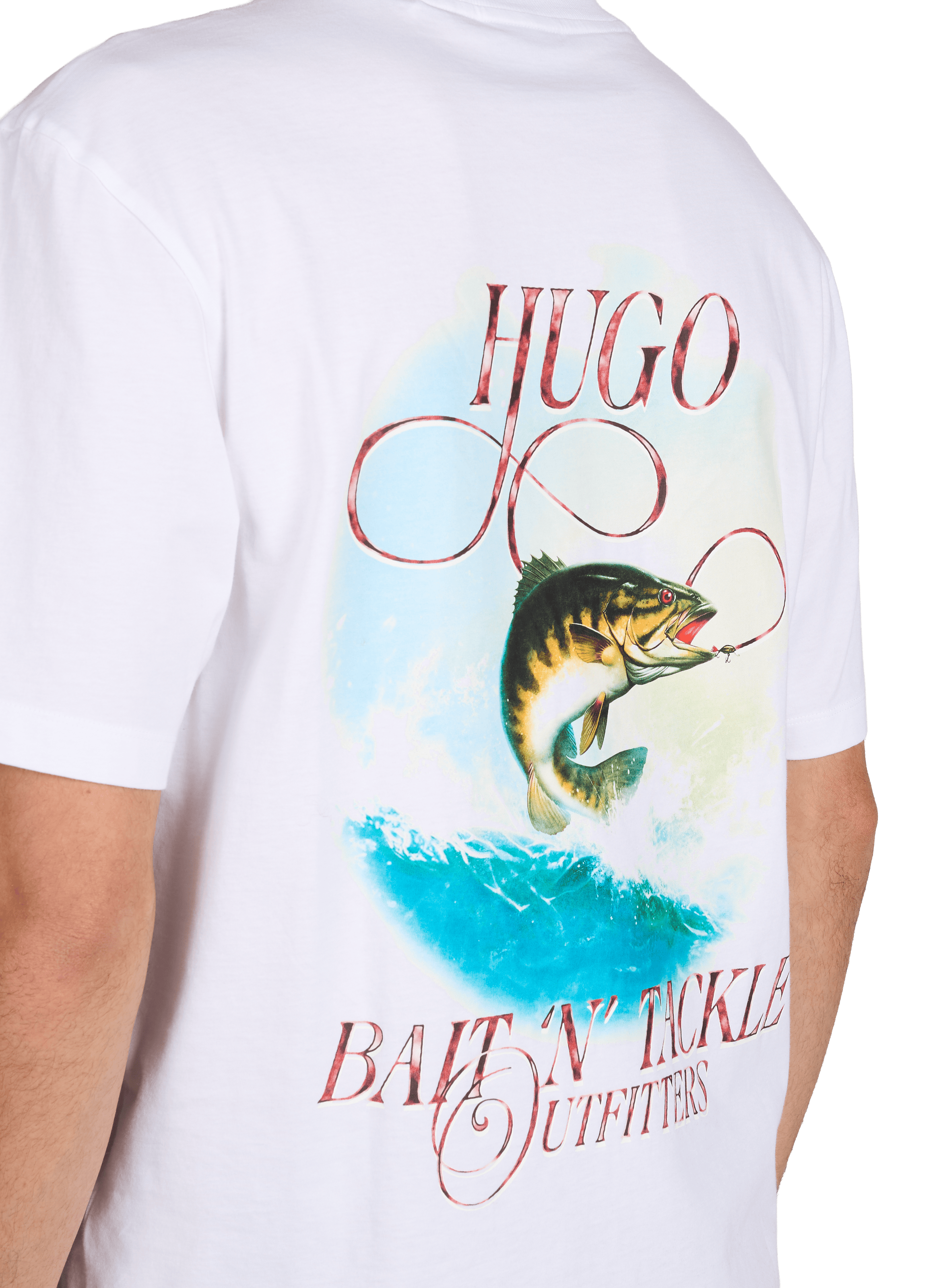 Printed T-shirt HUGO BLUE White