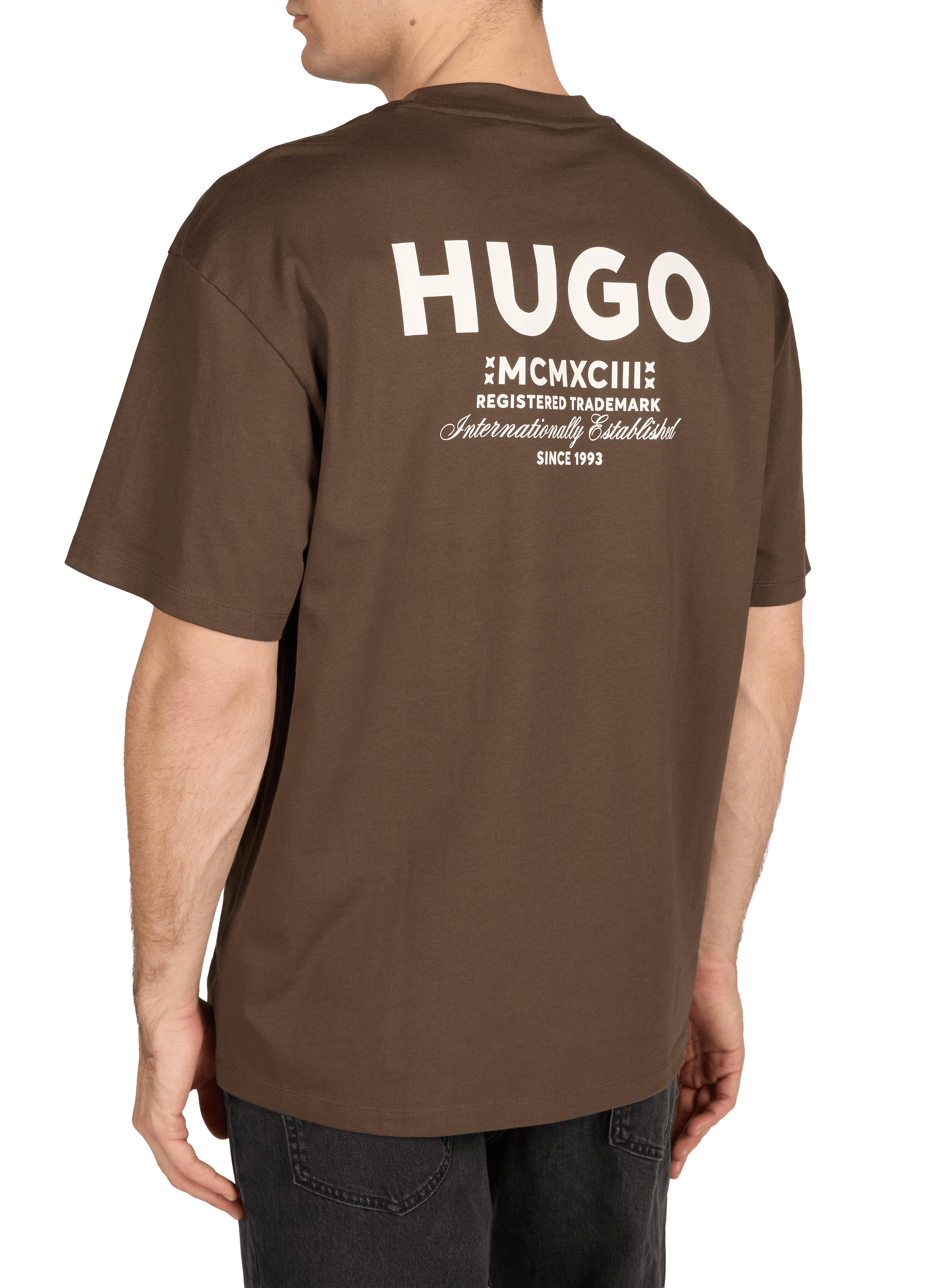 T-shirt en coton Nalono HUGO BLUE Marron