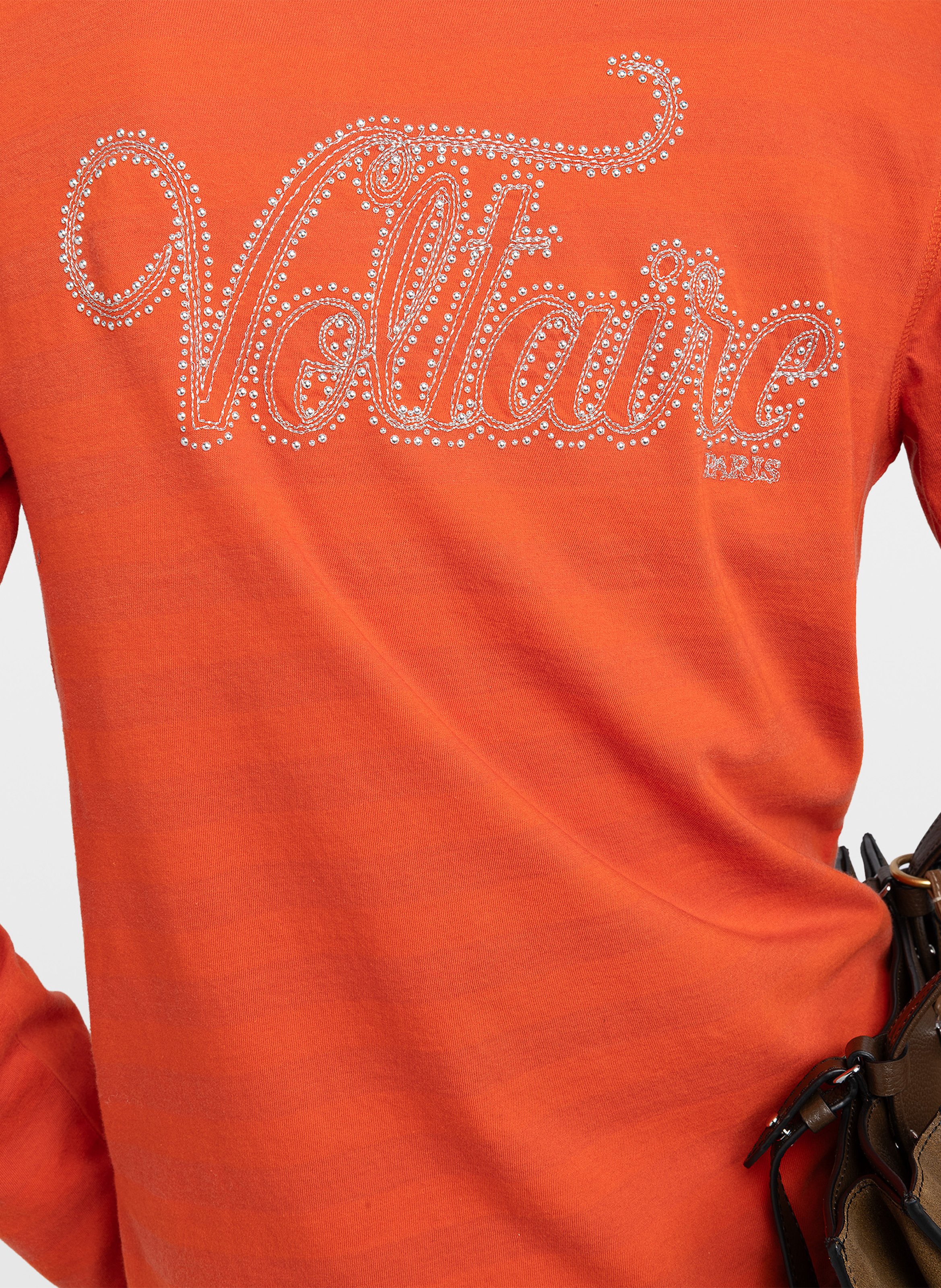Tee-shirt droit col tunisien en coton tunisien ZADIG&VOLTAIRE Orange