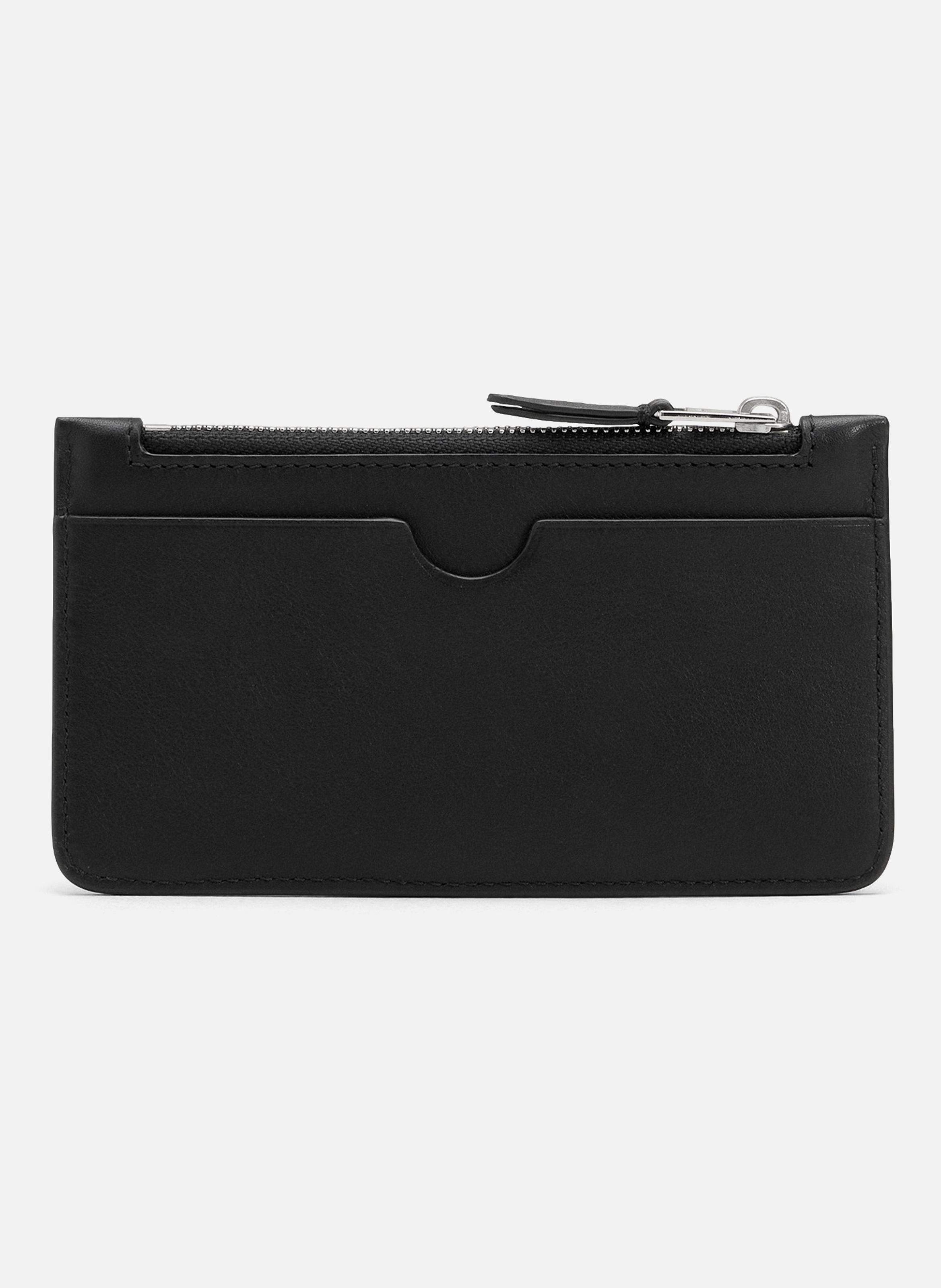 Porte Cartes Zippé Ami De Coeur En Cuir Lisse unisexe AMI PARIS Noir