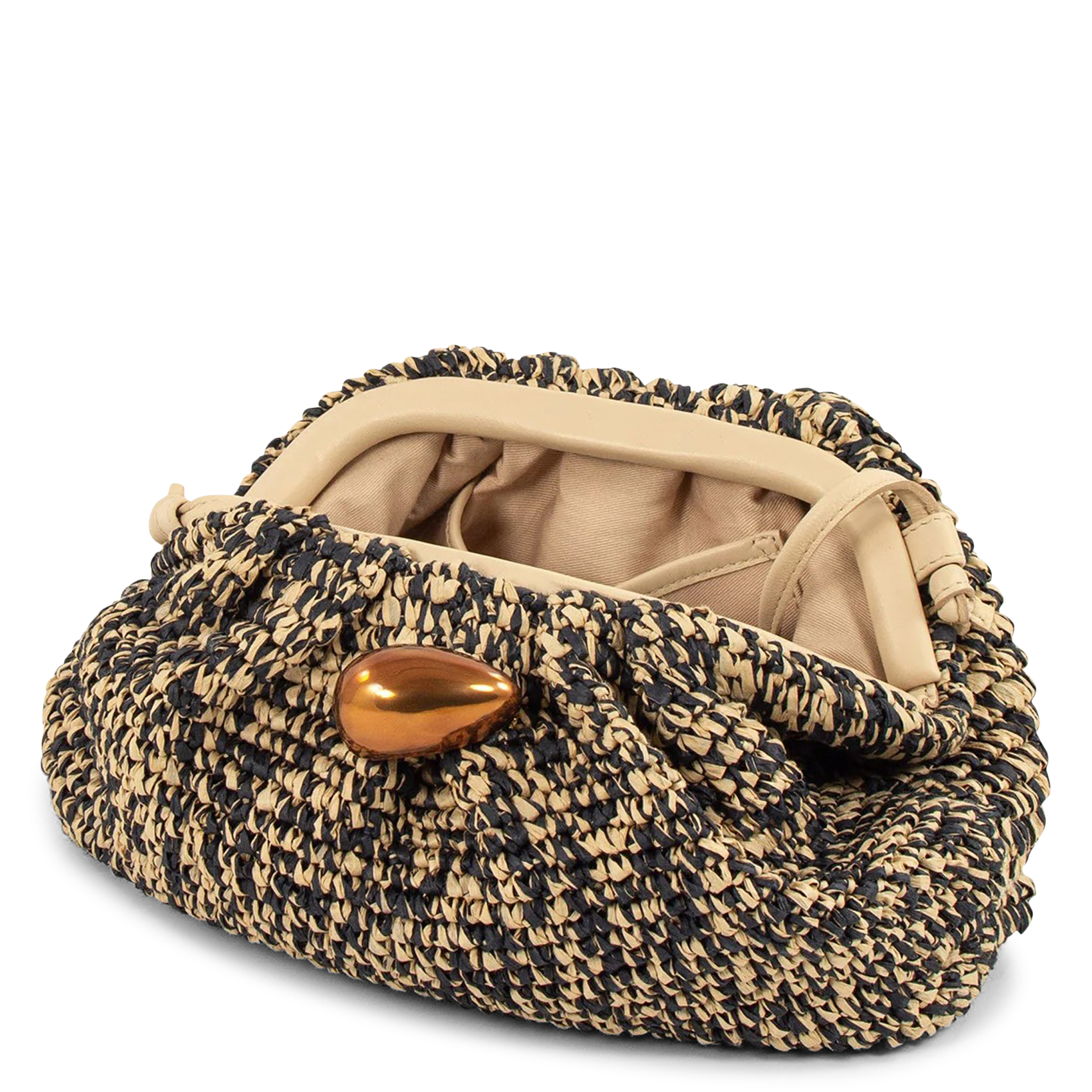 Clutch en cuir luna clutch SESSUN Beige