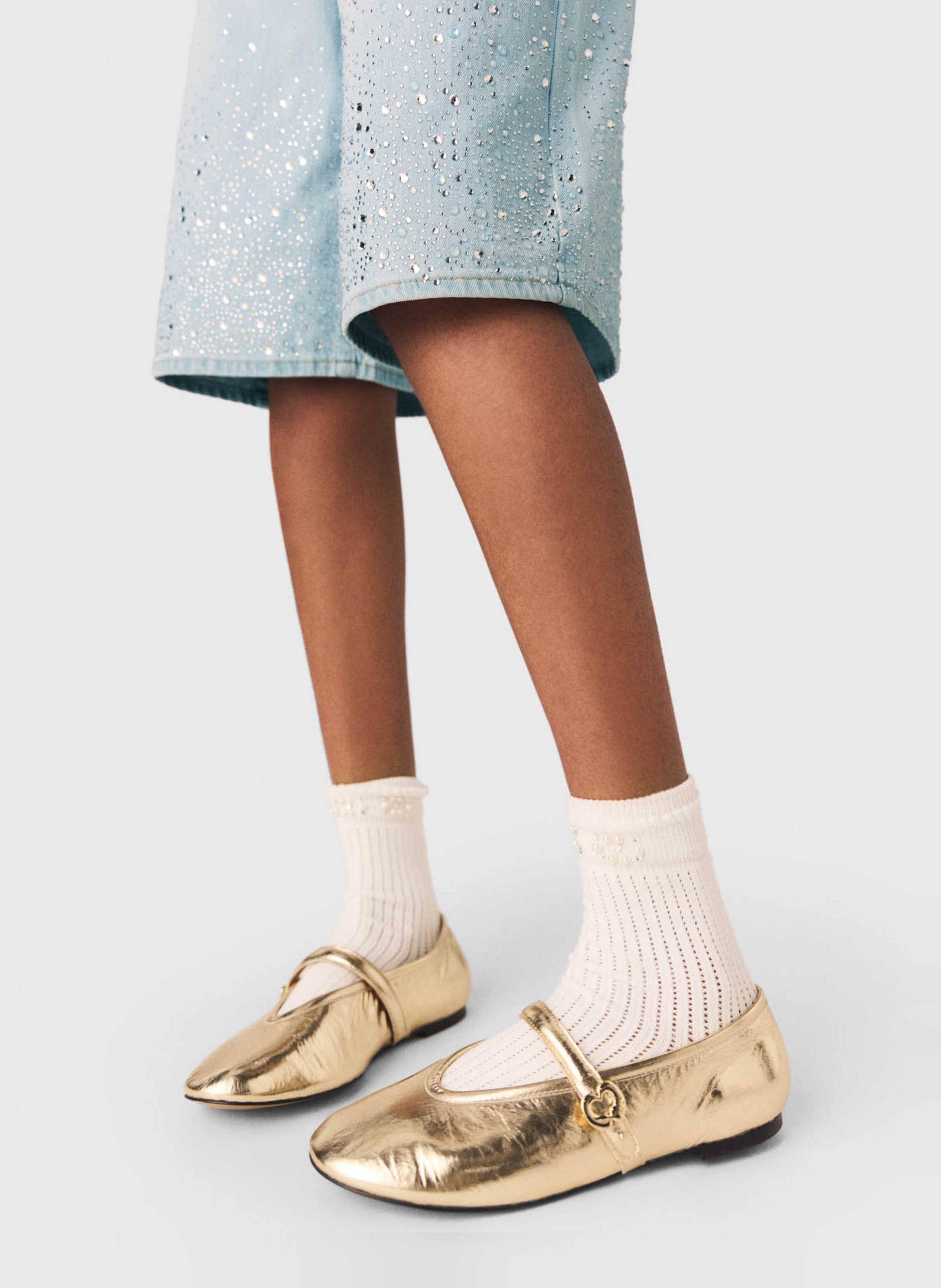 Ballerines en cuir MAJE Doré