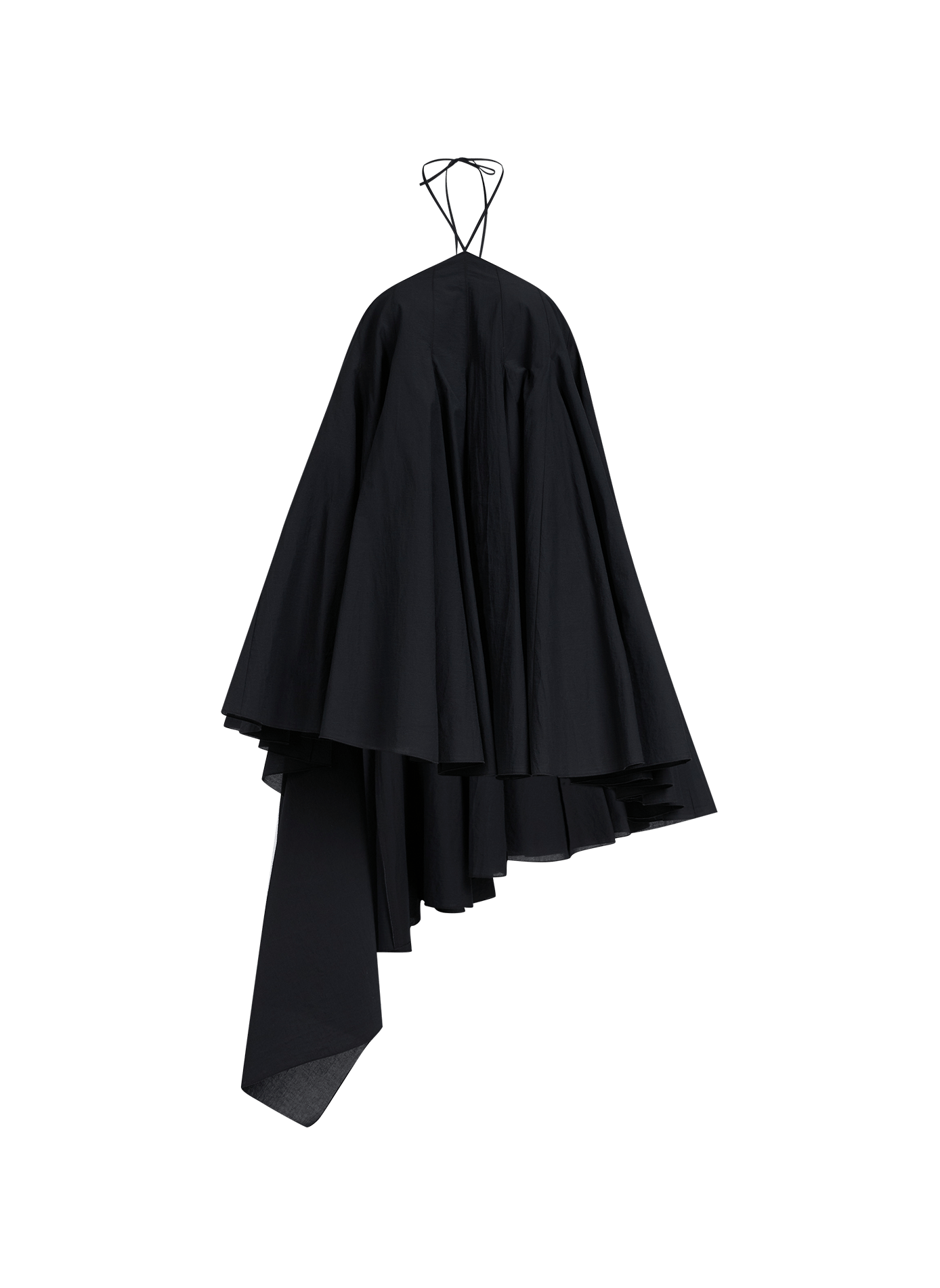 La robe courte Triangle asymétrique en coton JACQUEMUS Noir