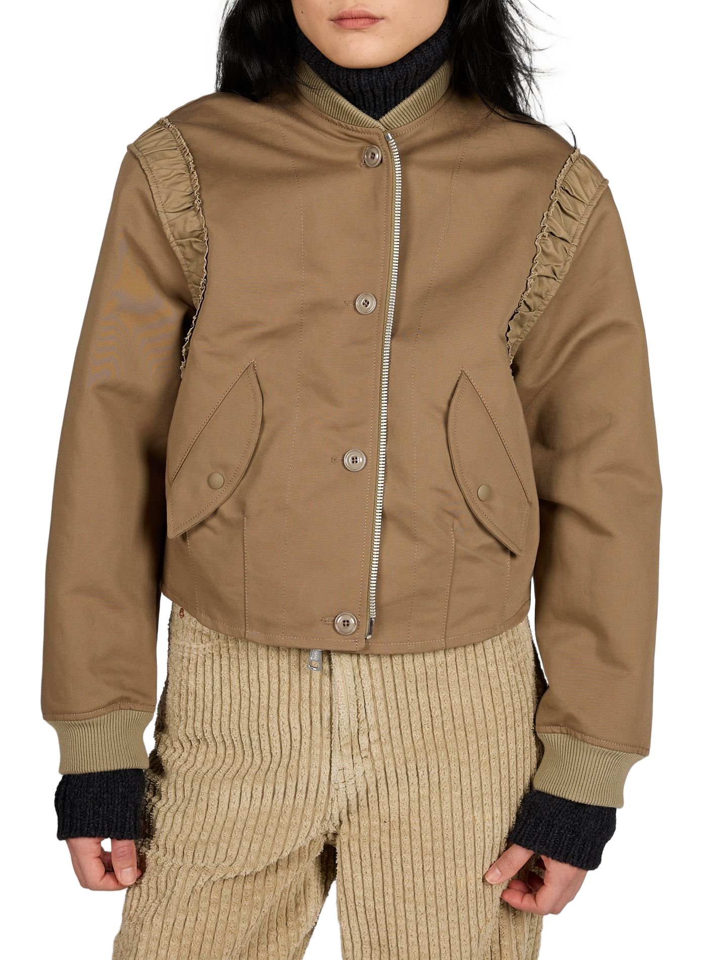 Frill Kharkee double satin weave bomber OUR LEGACY Khaki