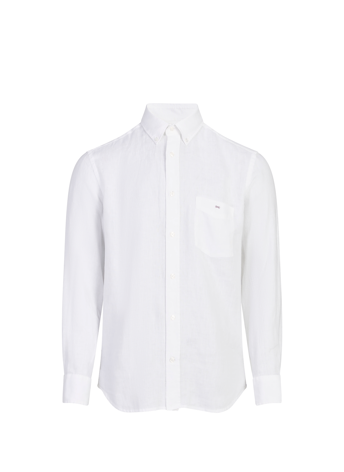 Straight Linen Shirt with Logo EDEN PARK White