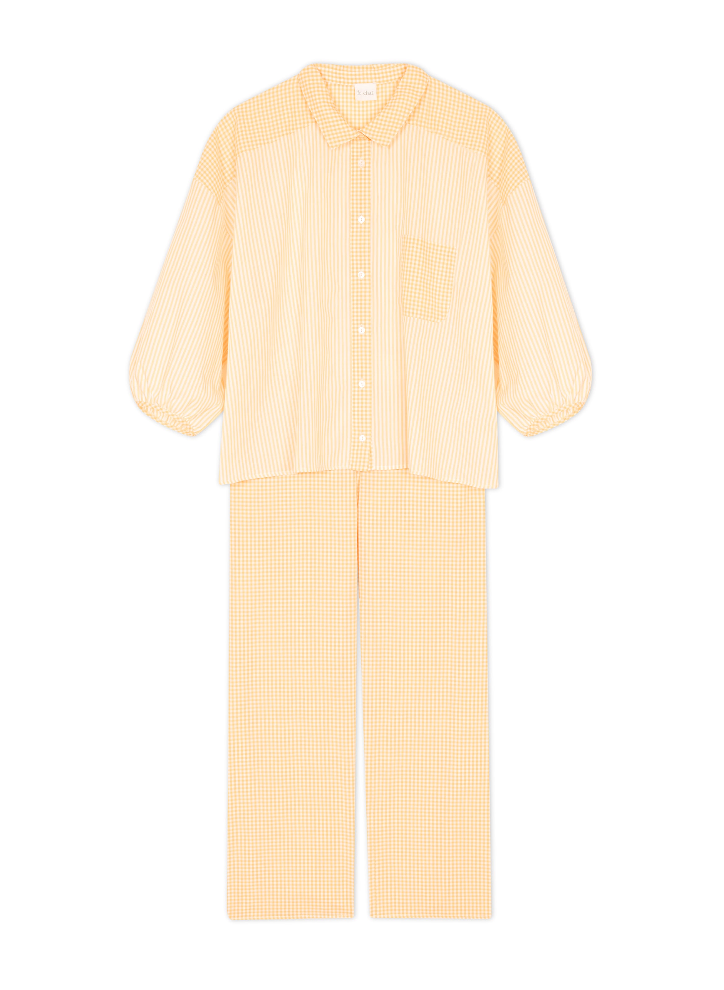 Pyjama boutonné en coton patio 206 LE CHAT Multicolore