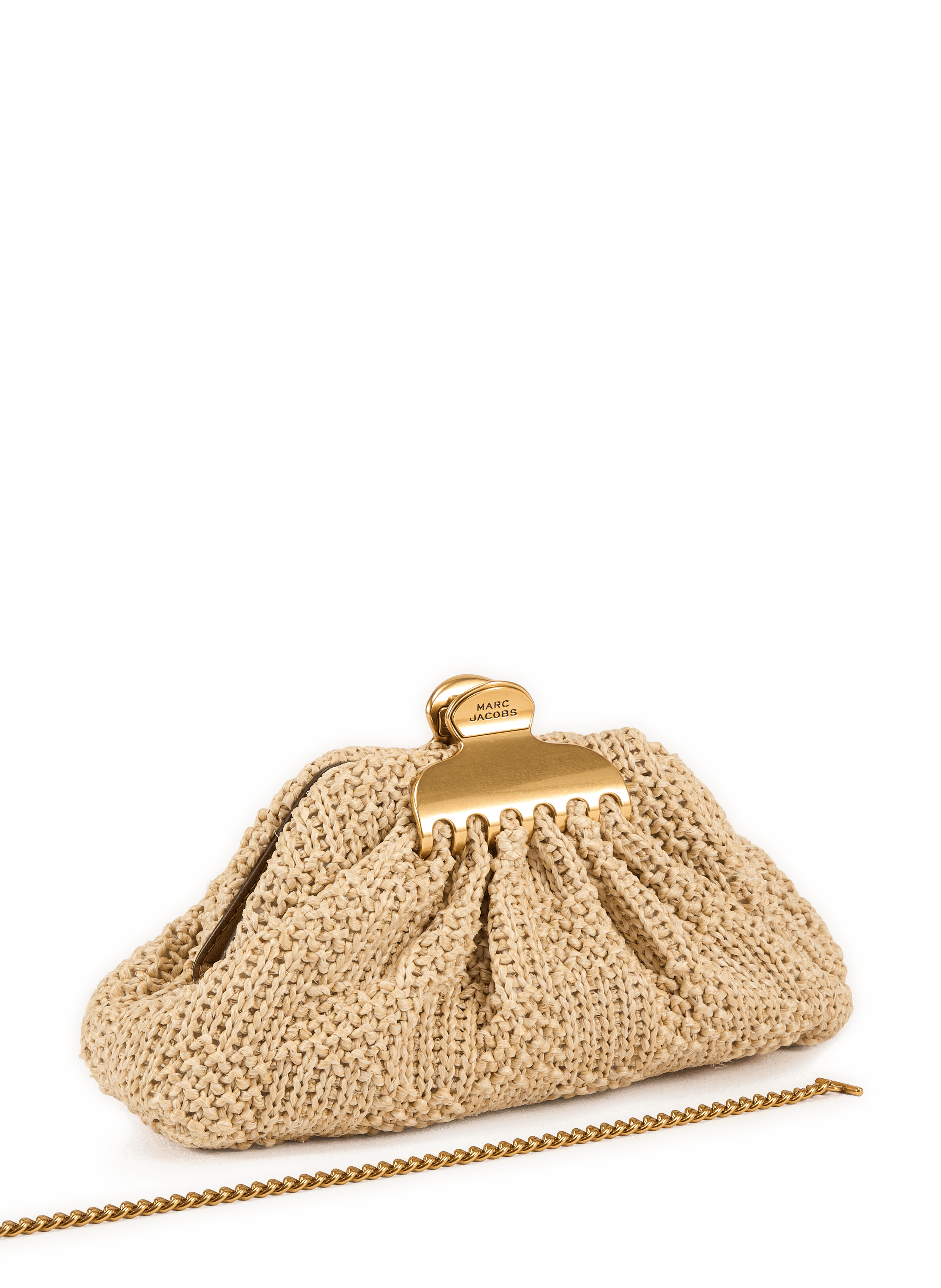 Sac à main The Summer Woven Glam Small Clutch MARC JACOBS Beige