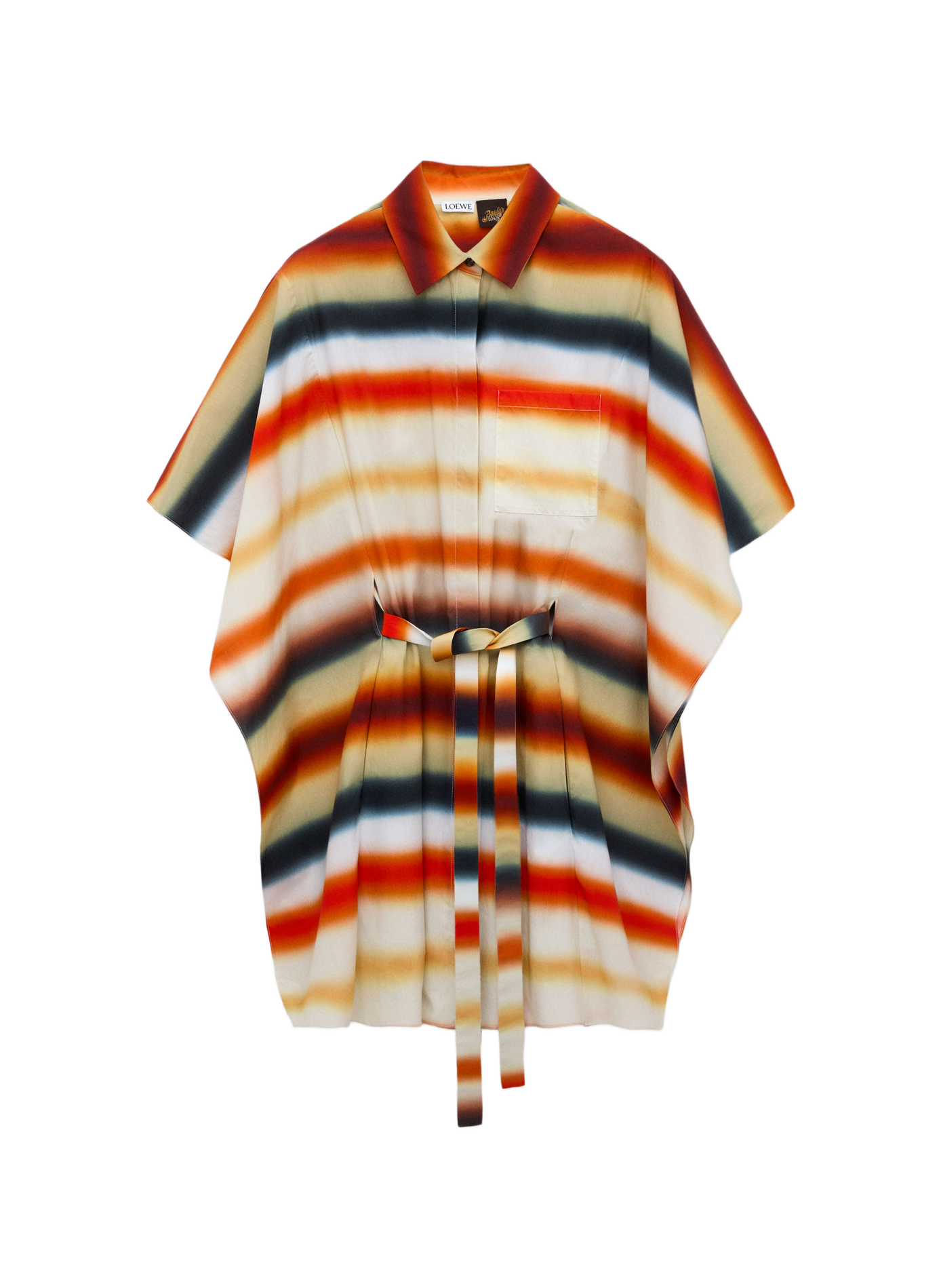 Caftan en popeline de coton rayée LOEWE Multicolore