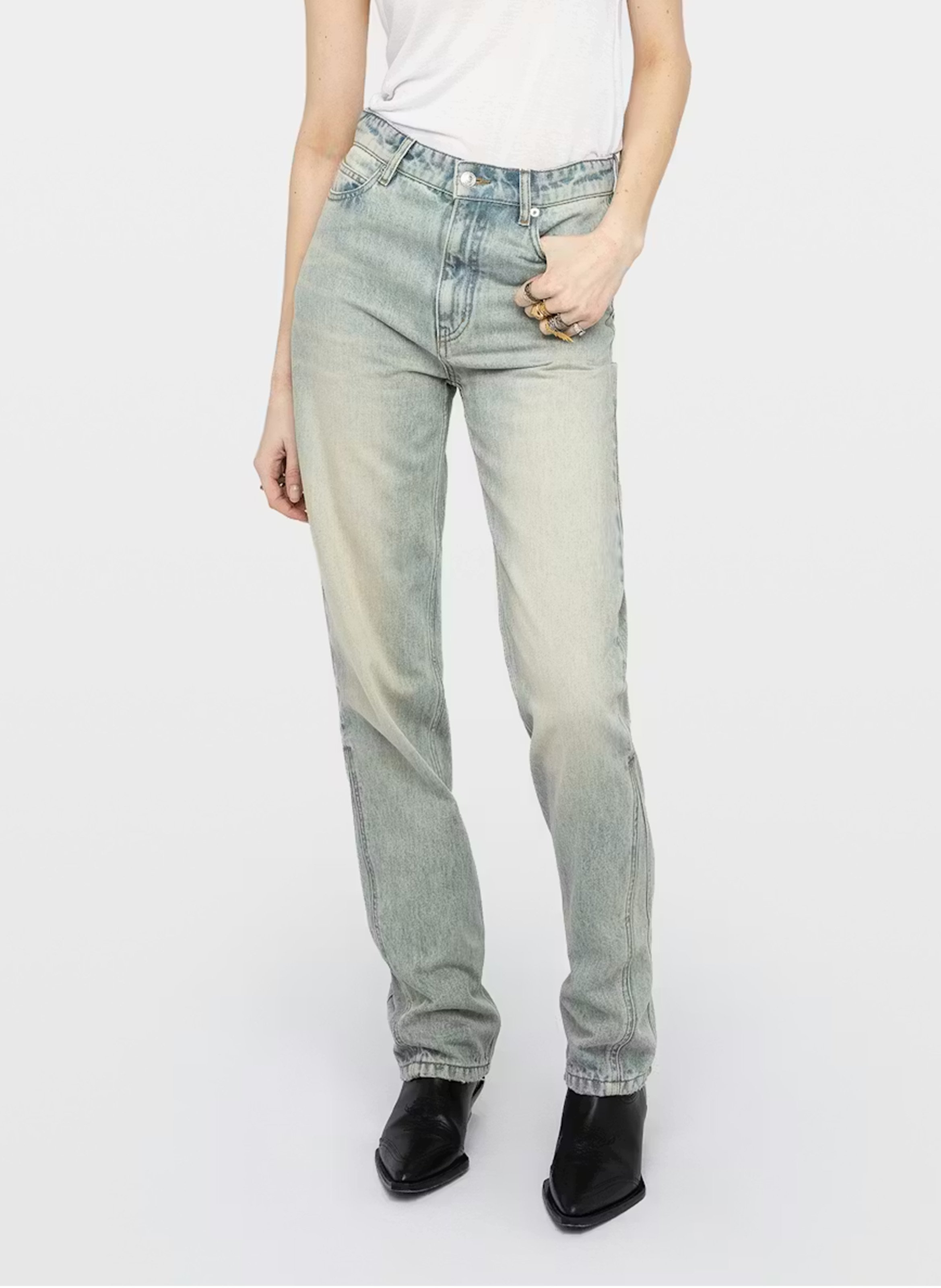 Flared Monogram Cotton Summer Jeans ZADIG&VOLTAIRE Blue